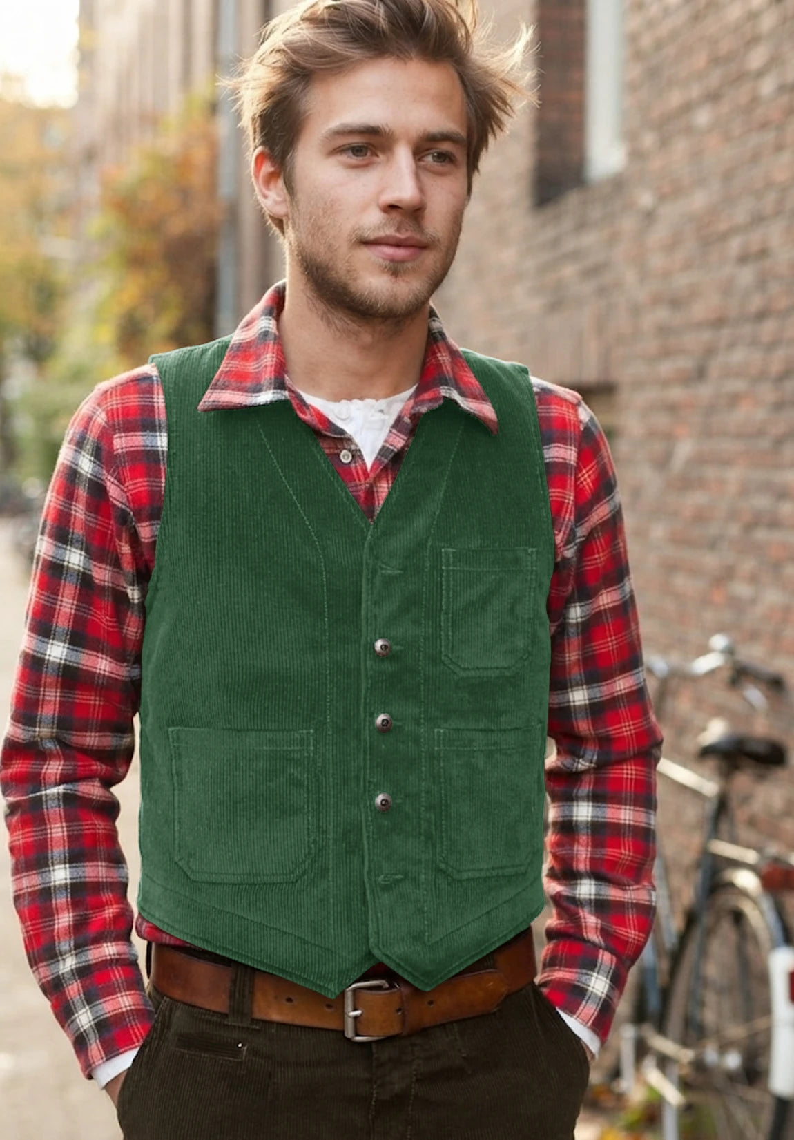 Men's green vest