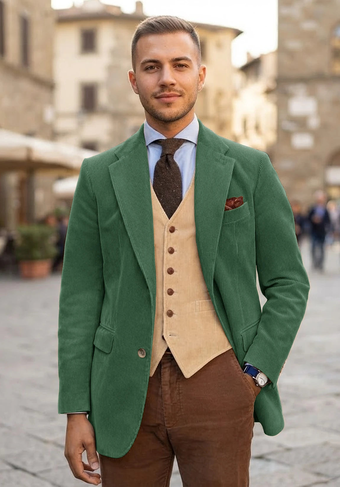 Men's green corduroy jacket