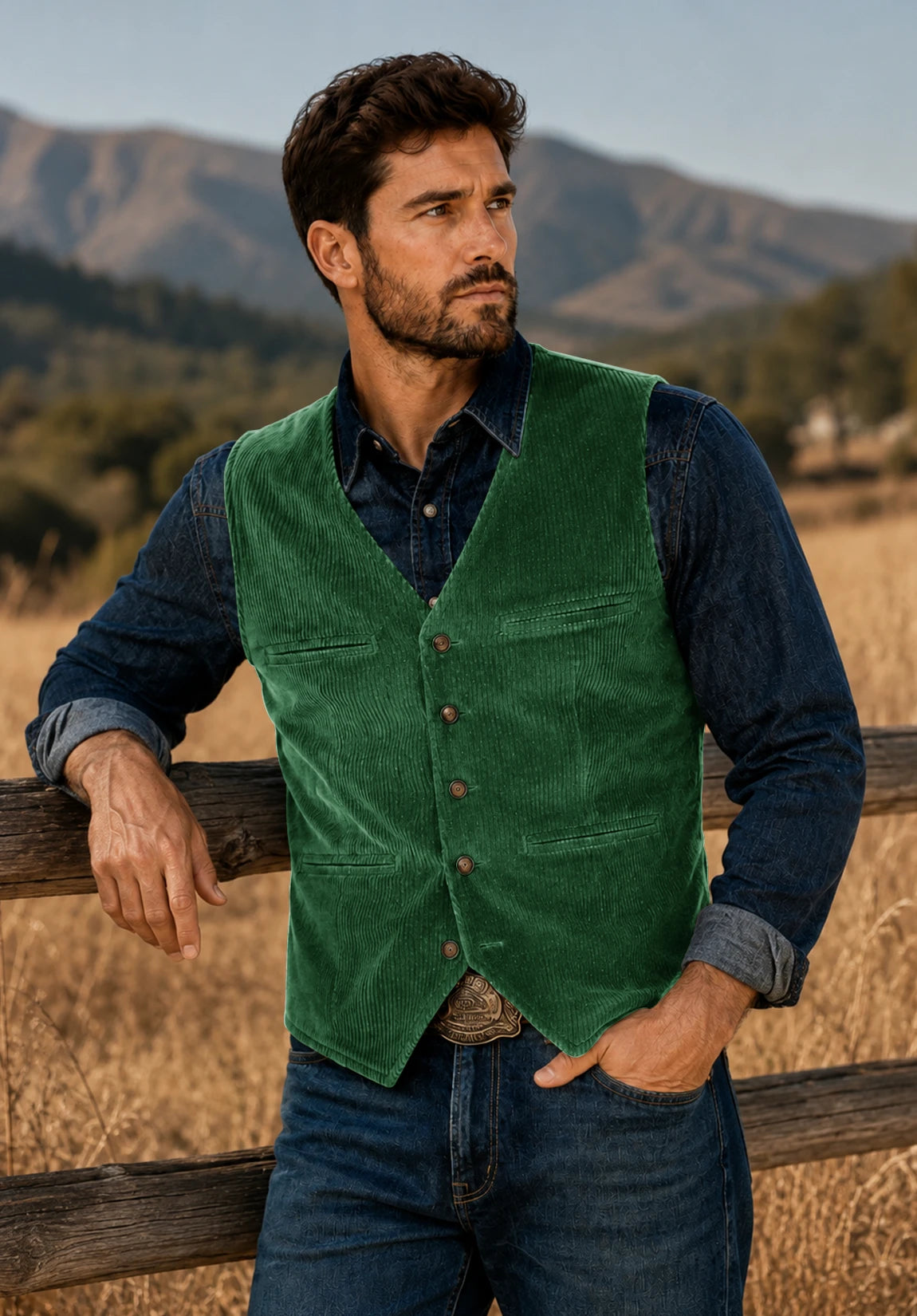 Men's green vest