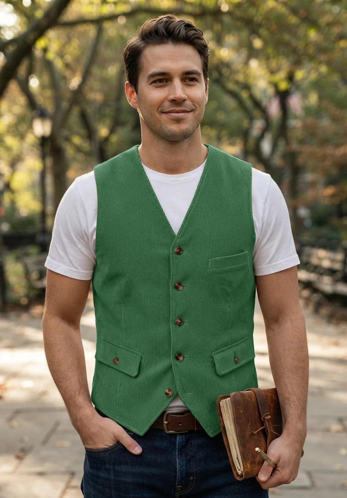Men's green vest