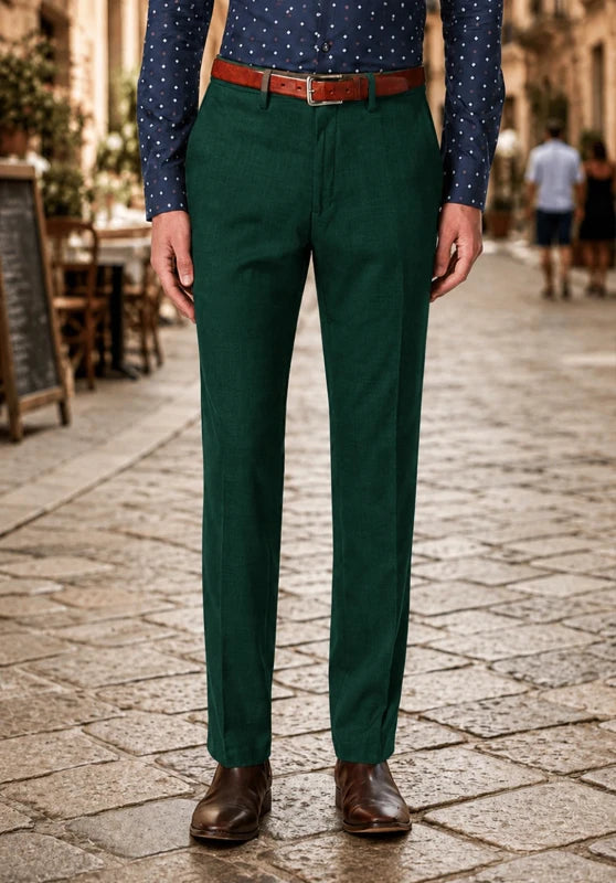 Men's green suit pants