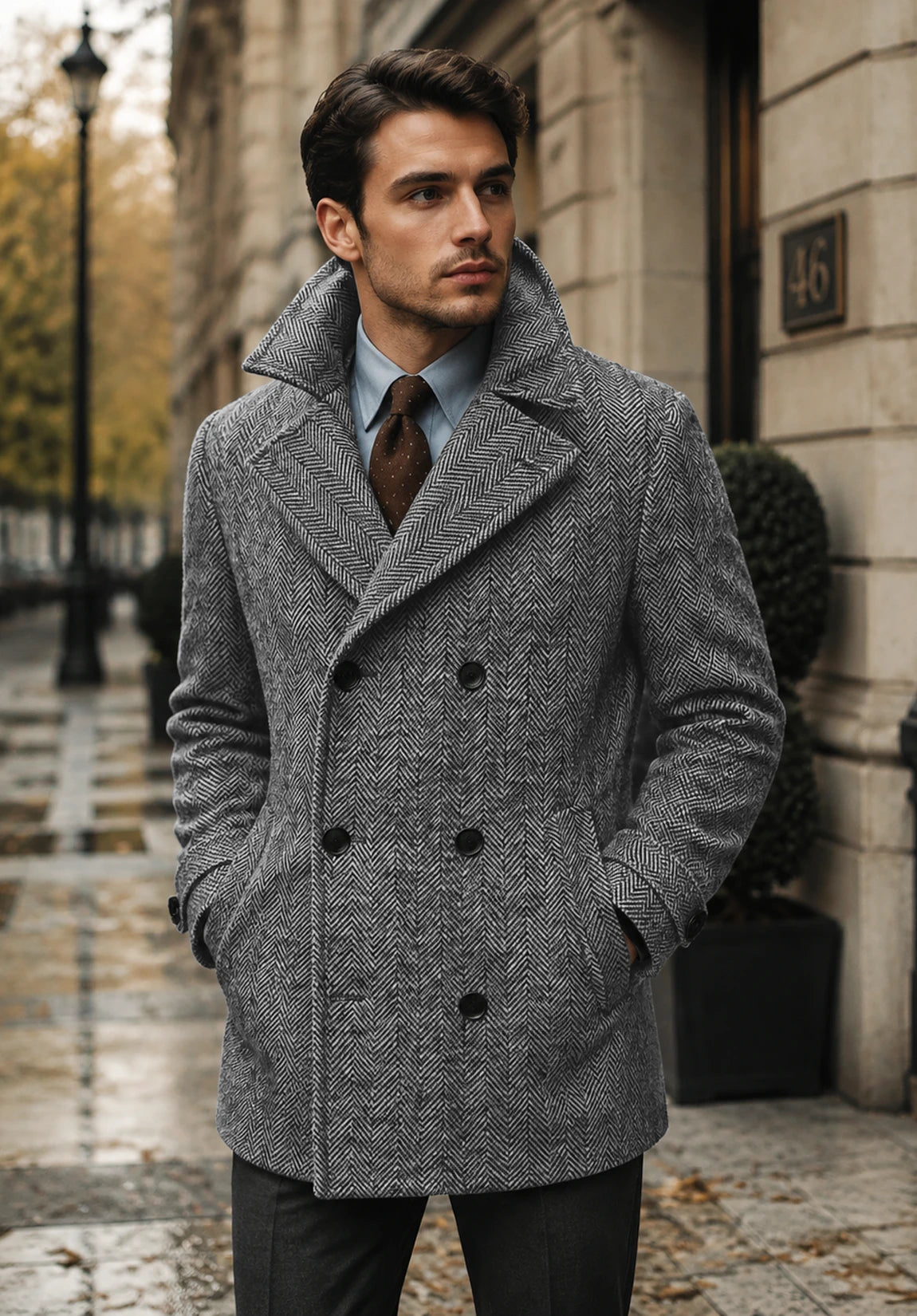 Men's grey herringbone jacket