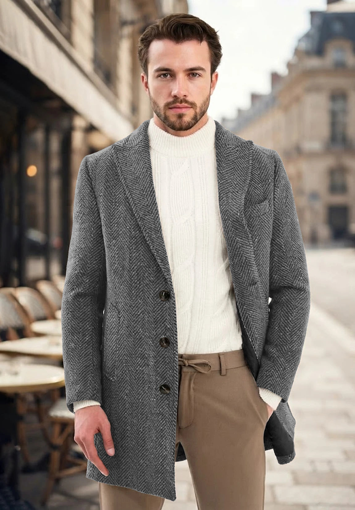 Men's grey herringbone jacket
