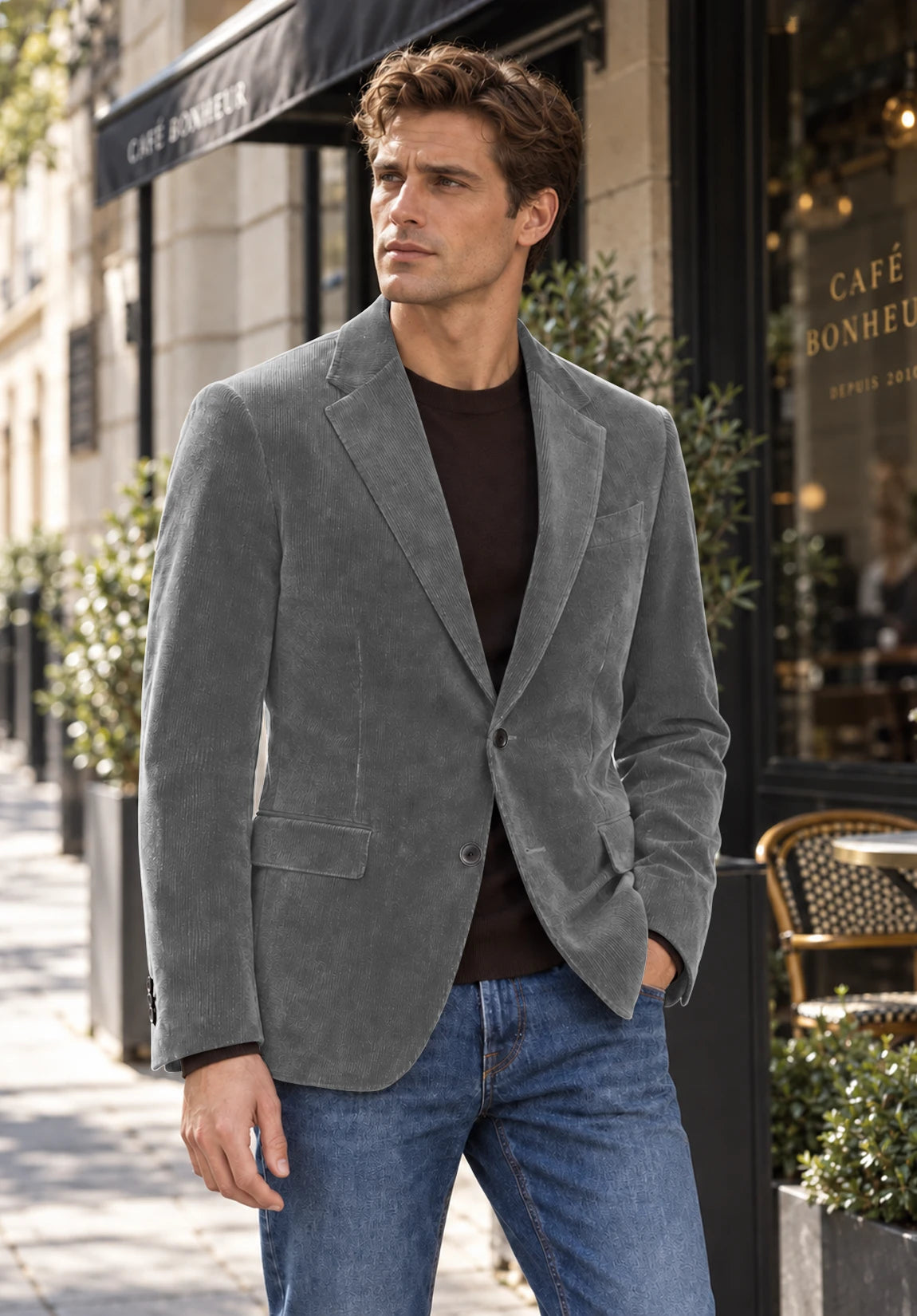 Men's grey corduroy jacket