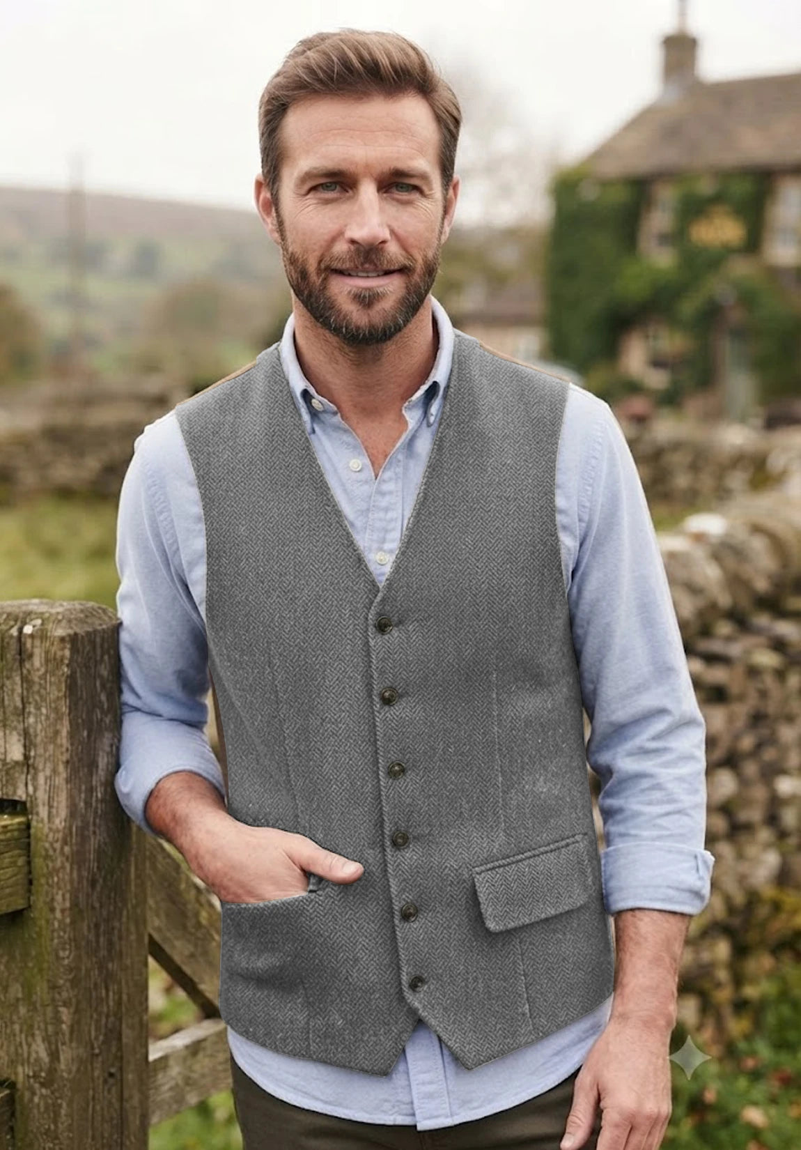 Men's grey vest