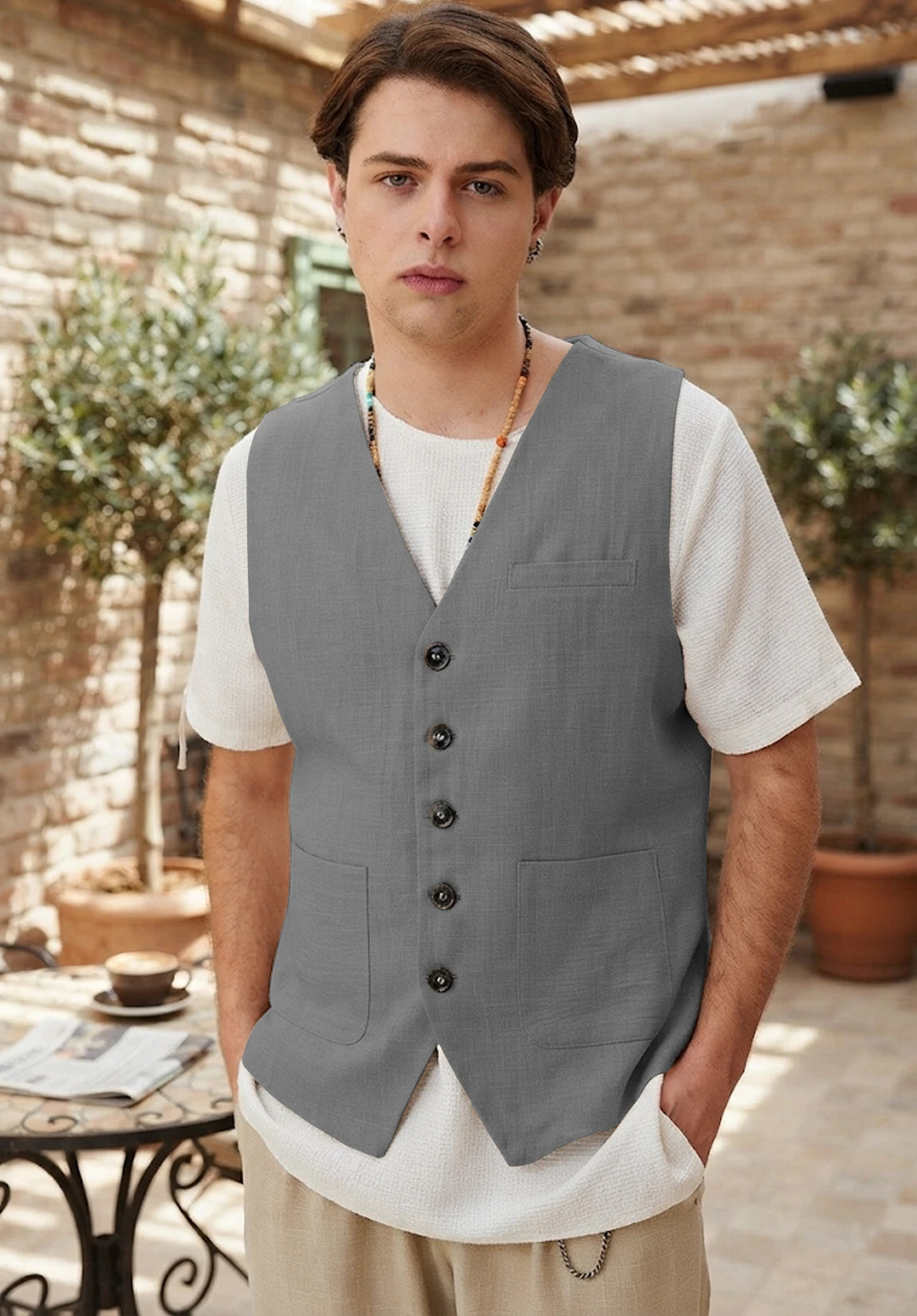 Men's grey vest
