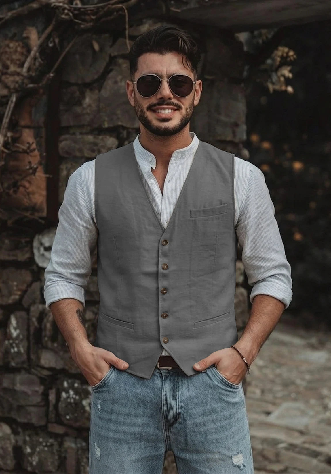 Men's grey vest