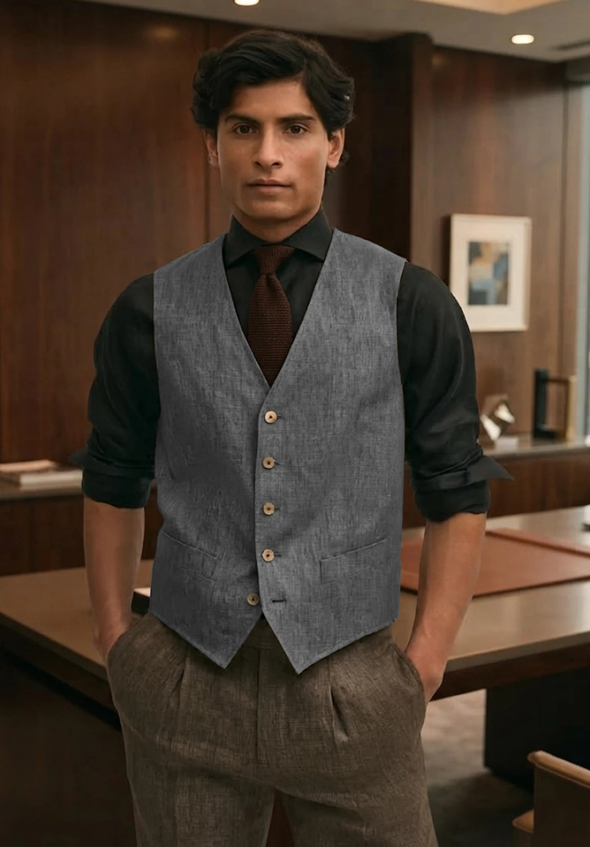 Men's grey vest