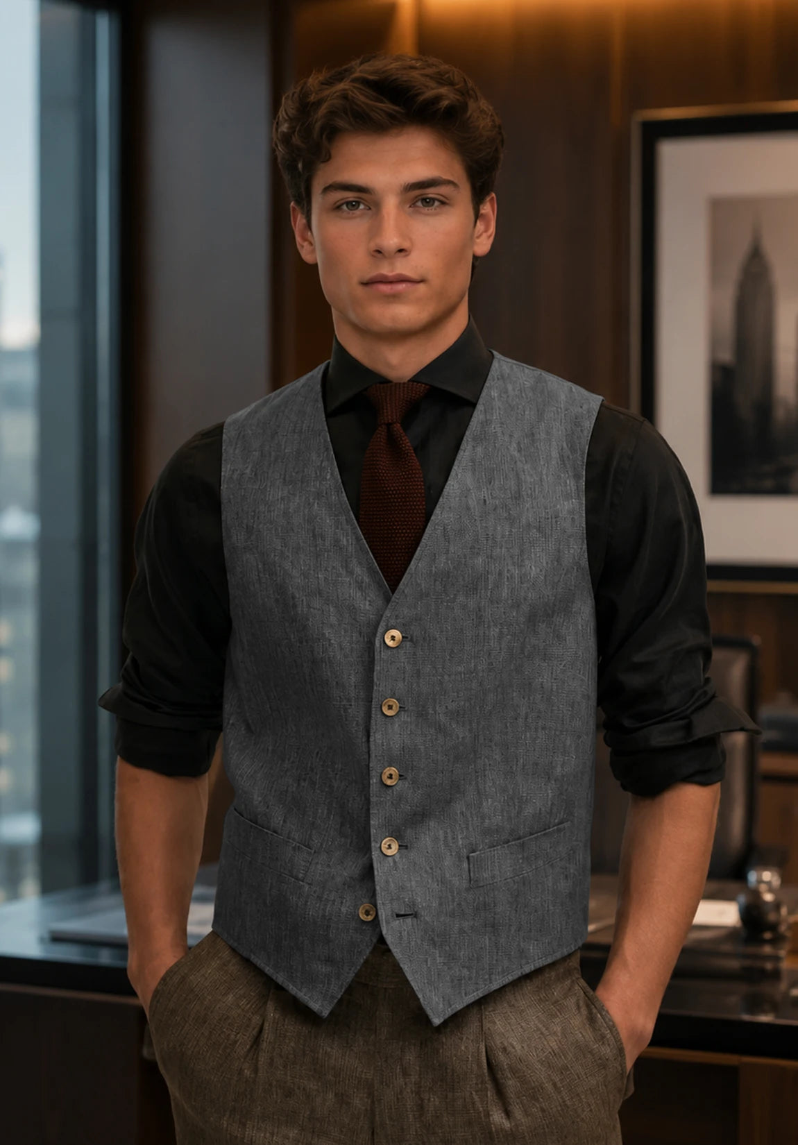 Men's grey vest