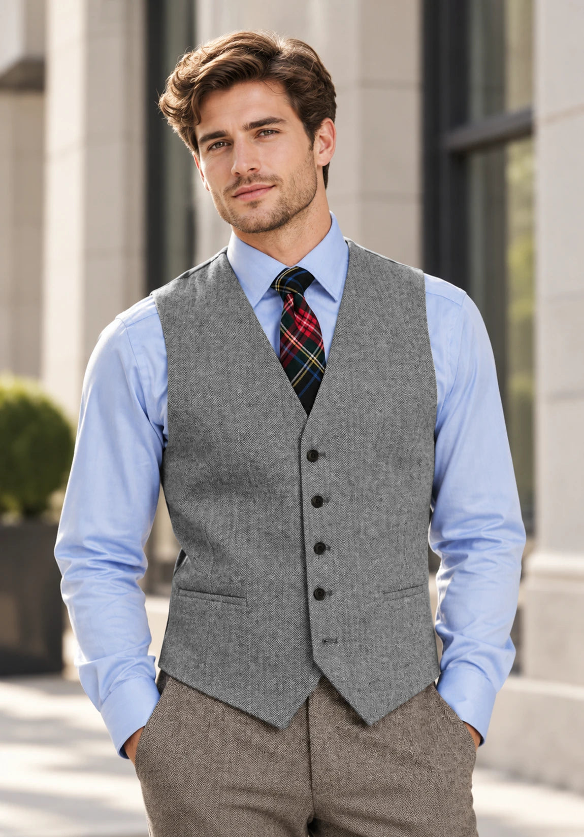 Men's grey vest