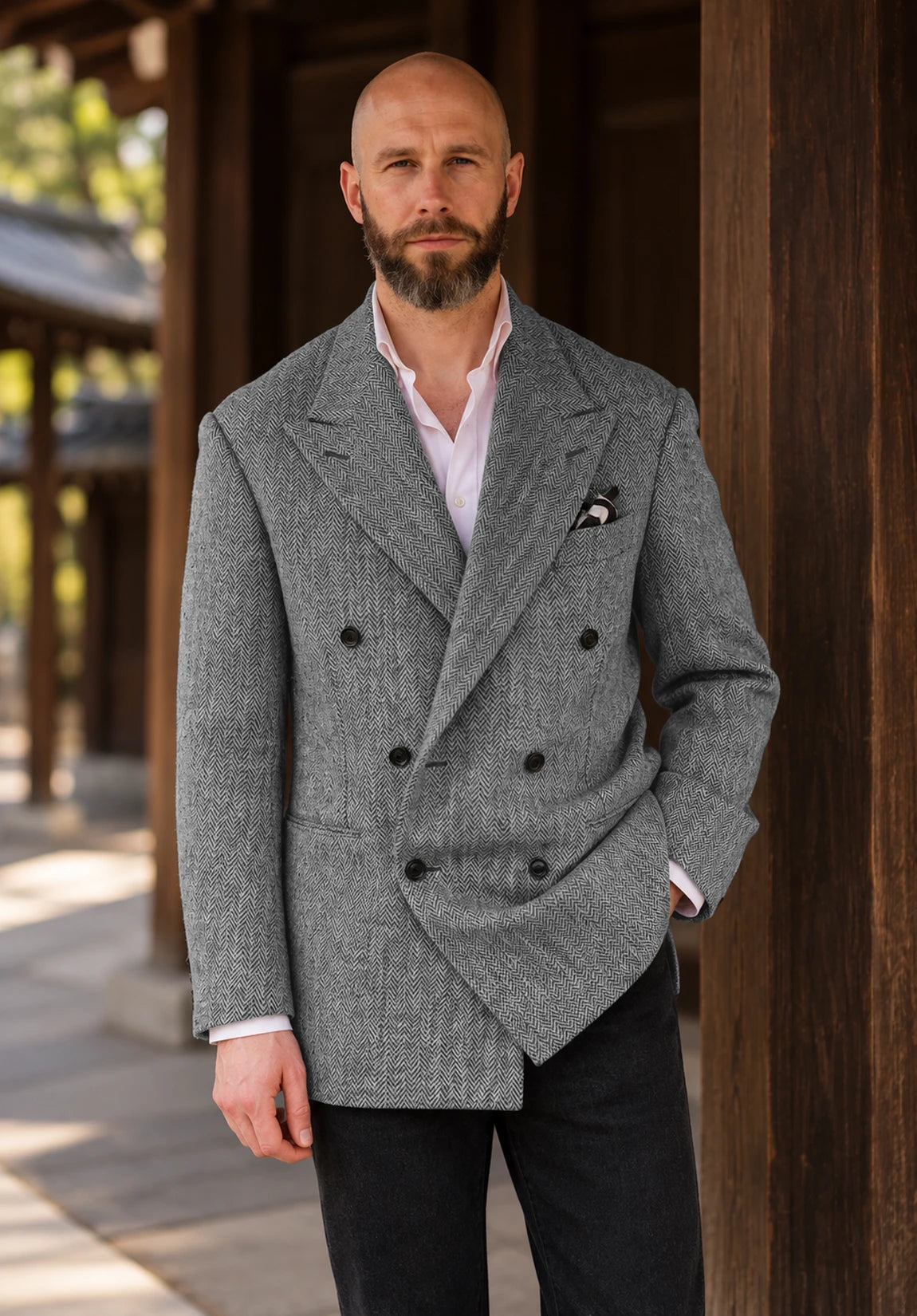 Men's grey herringbone jacket