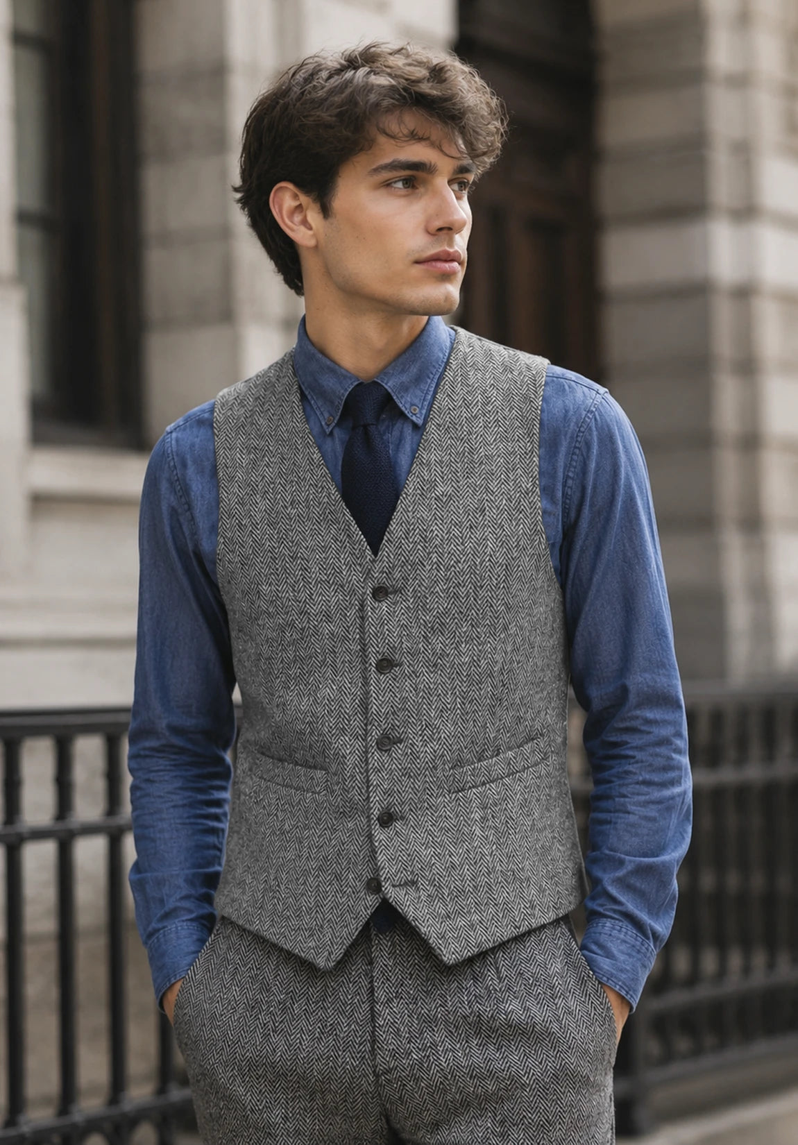 Men's grey vest