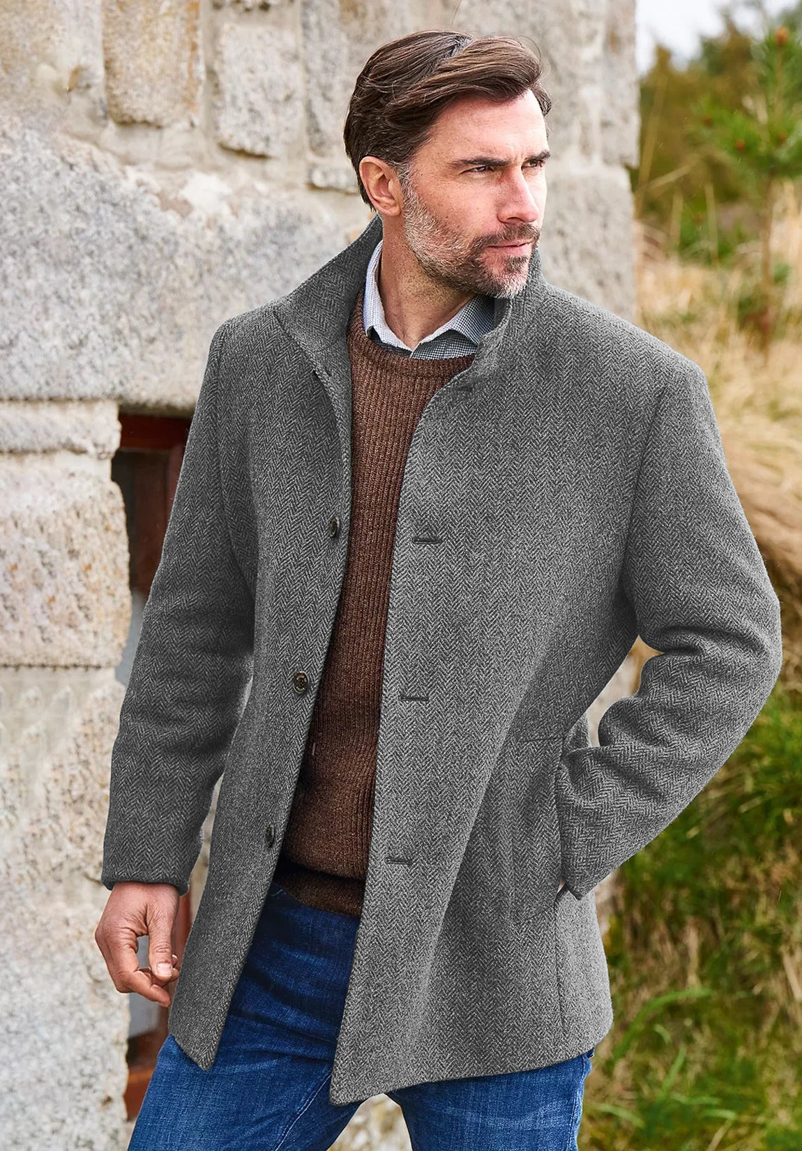 Men's grey herringbone jacket