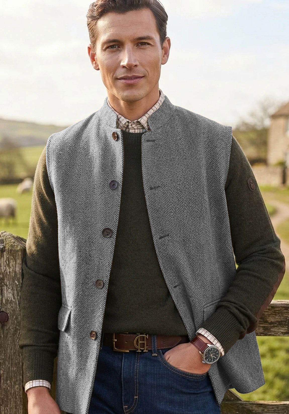 Men's grey vest