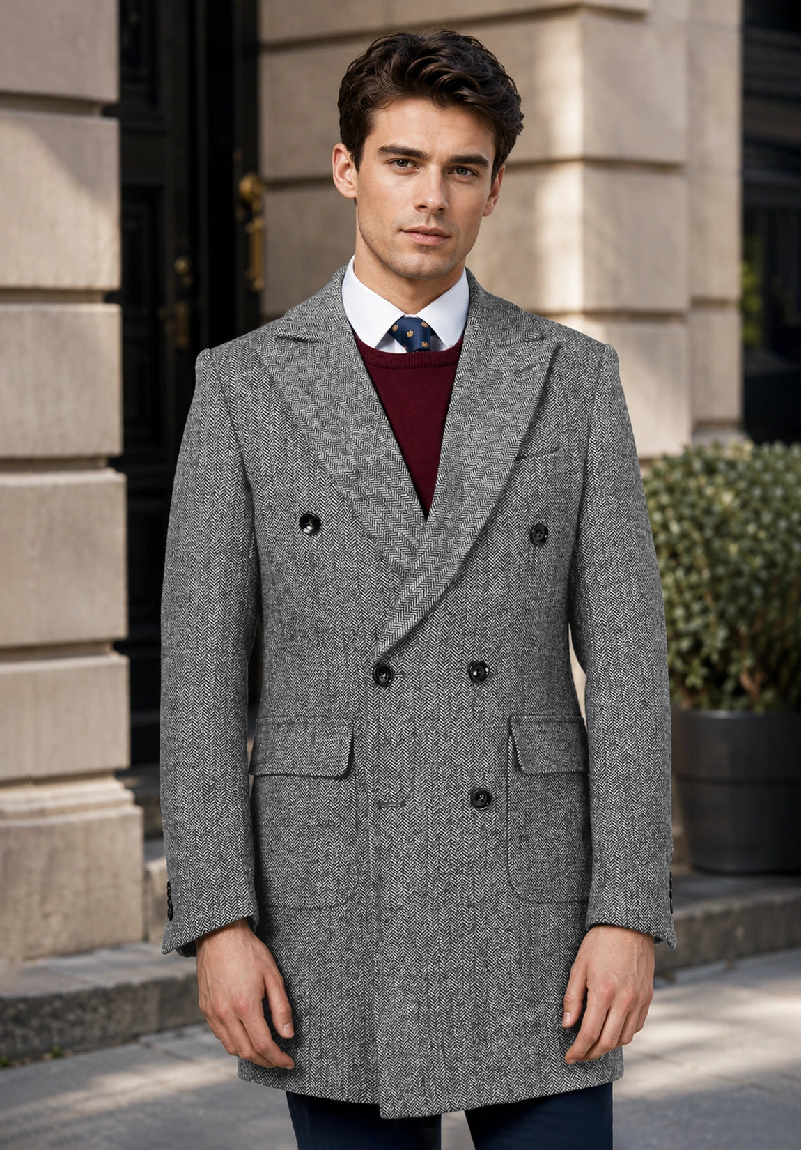 Men's grey herringbone jacket