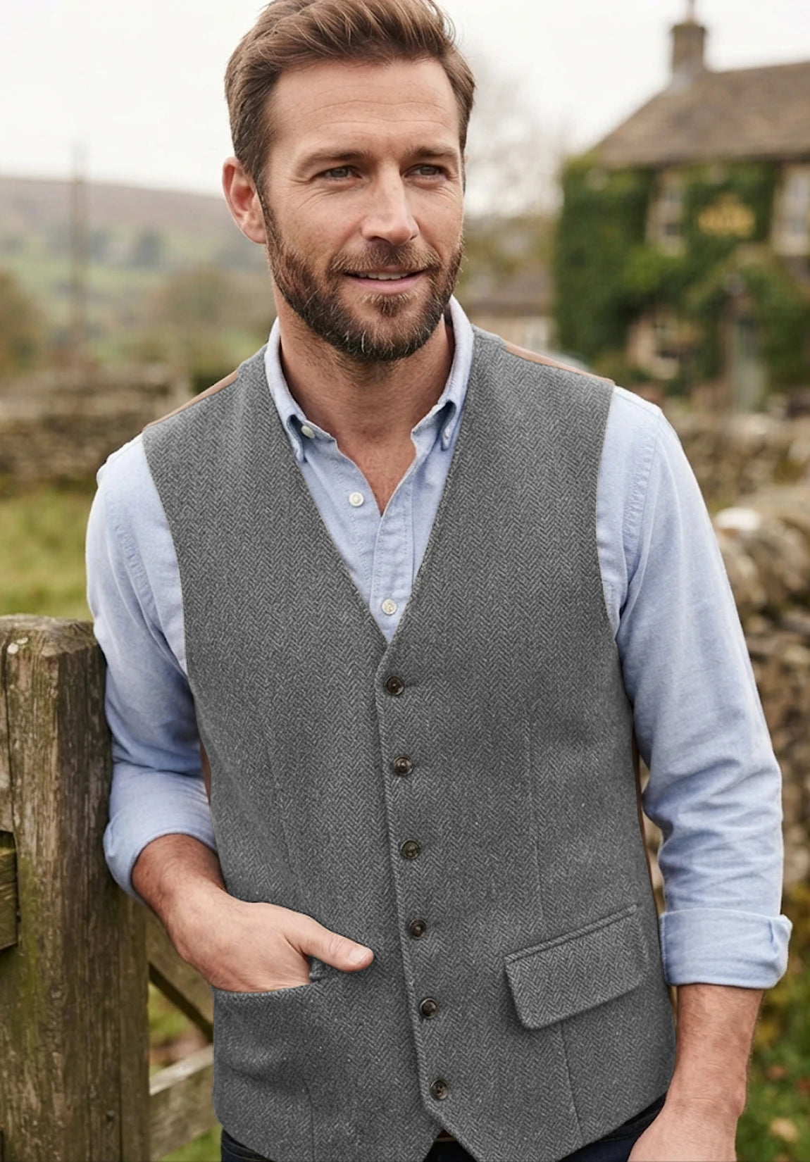 Men's grey vest