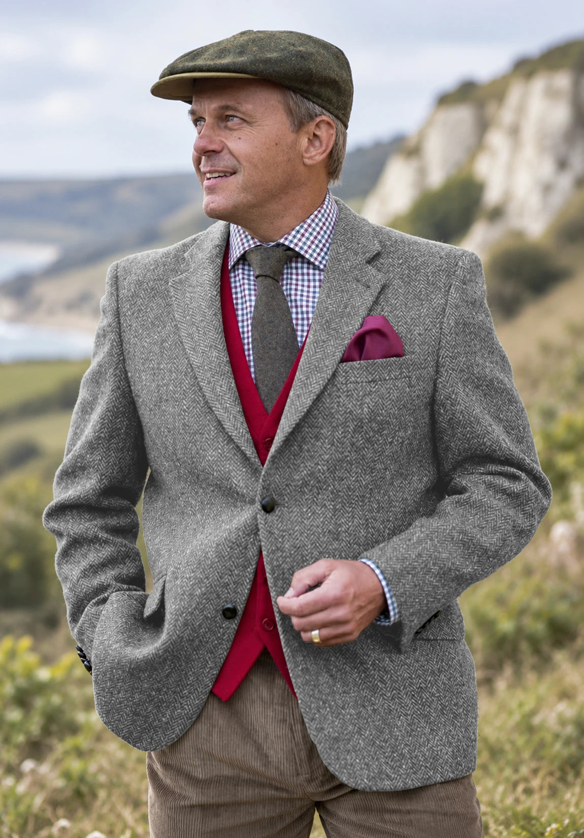 Men's grey herringbone jacket