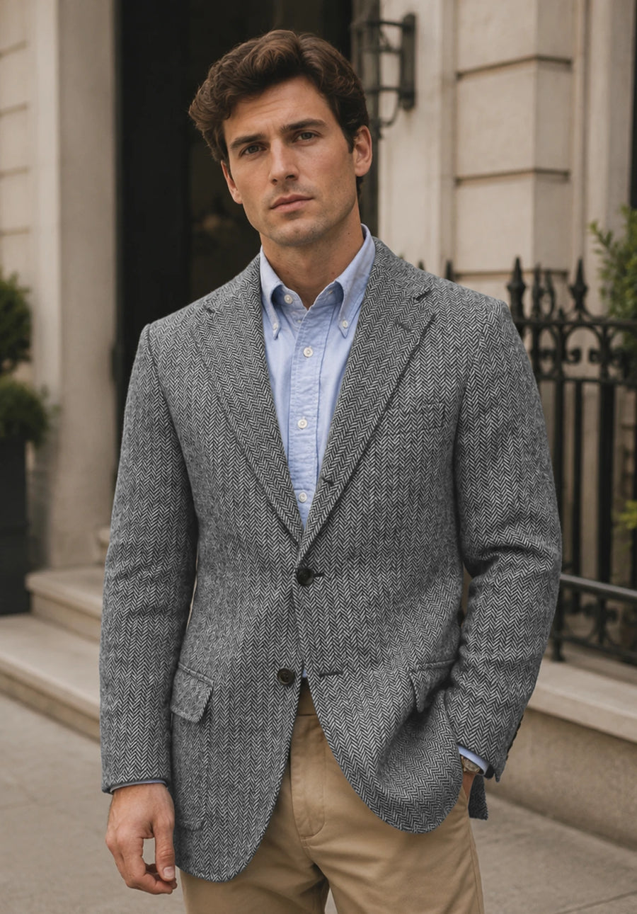 Men's grey herringbone jacket