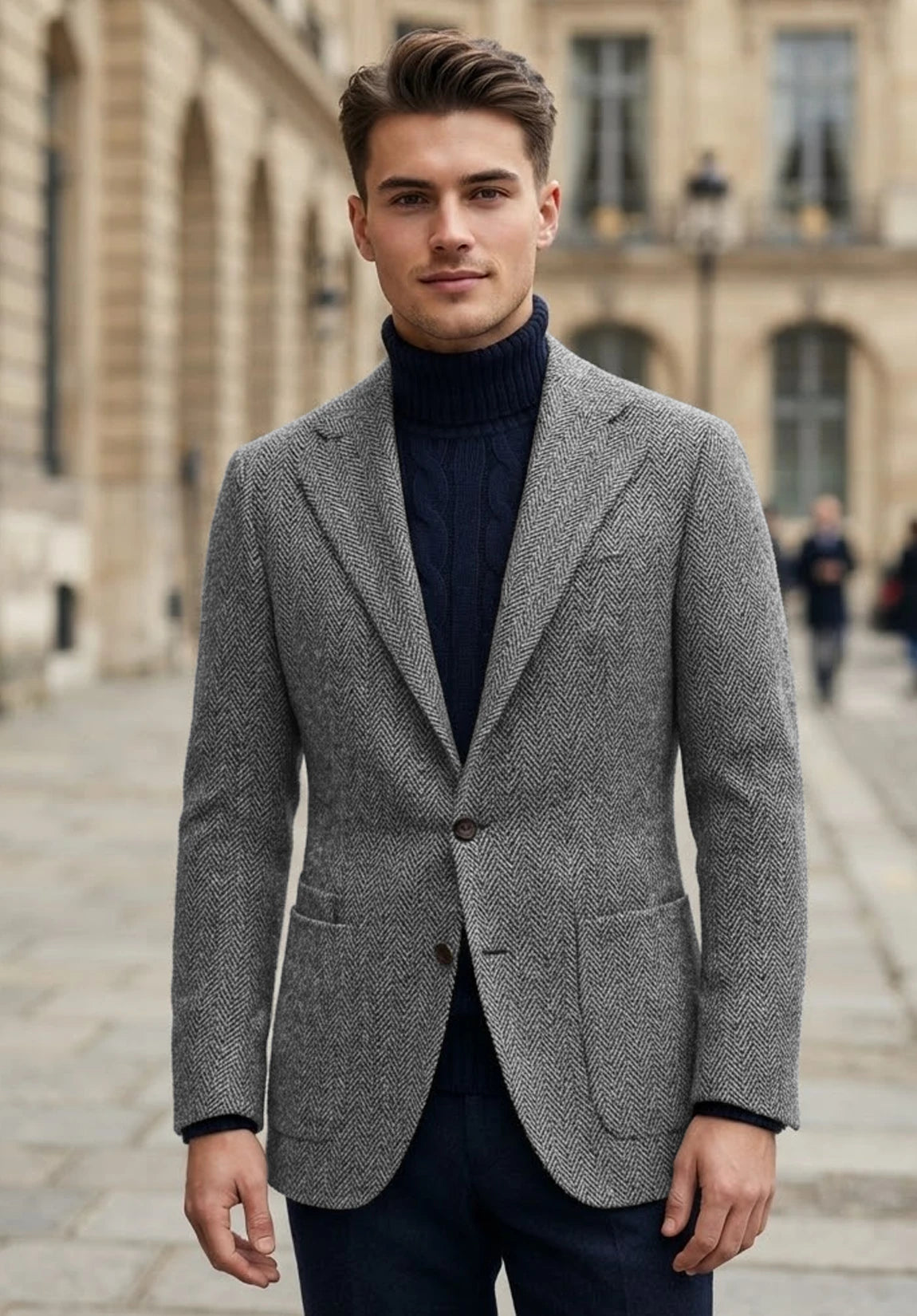 Men's grey herringbone jacket