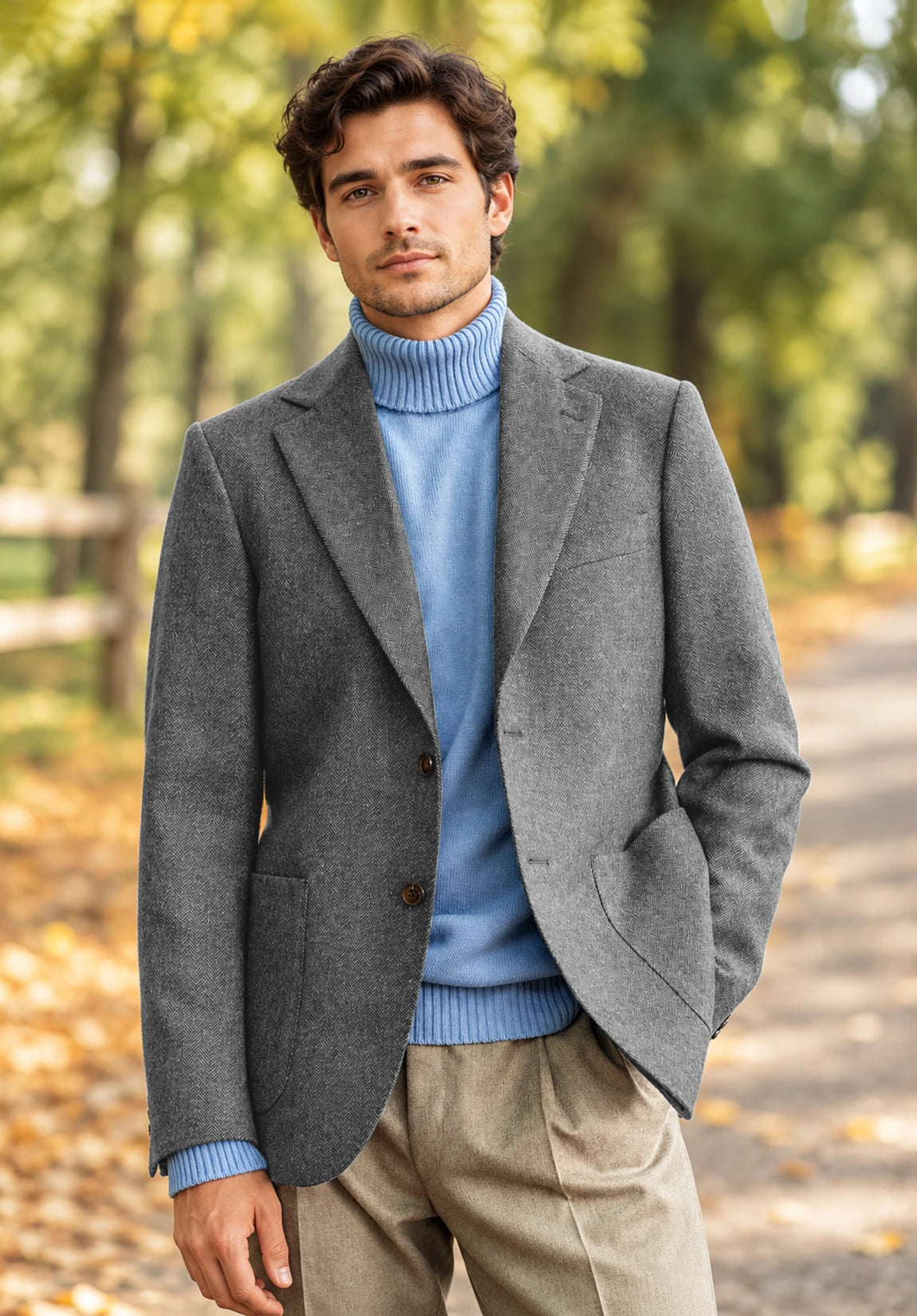 Men's grey herringbone jacket