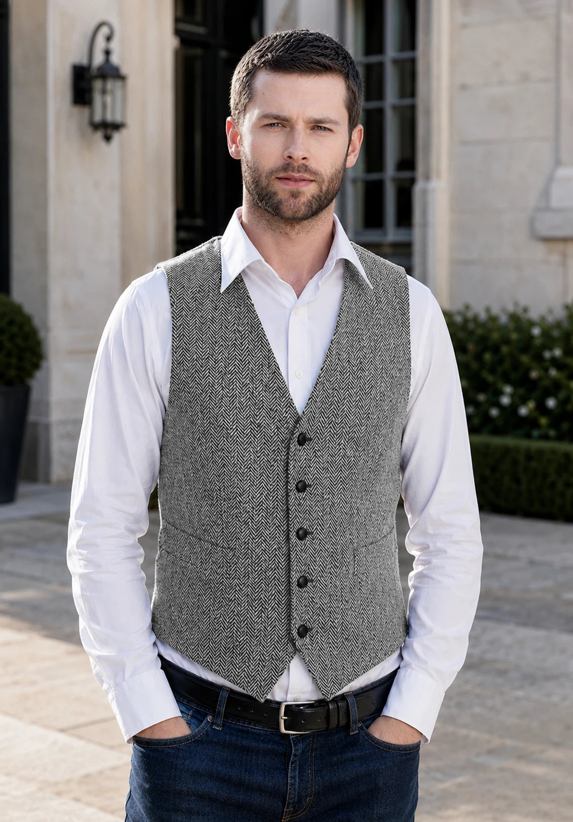 Men's grey vest