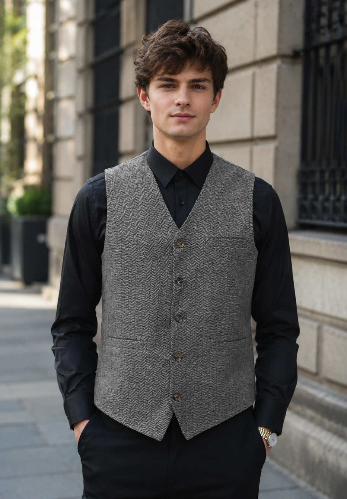 Men's grey vest