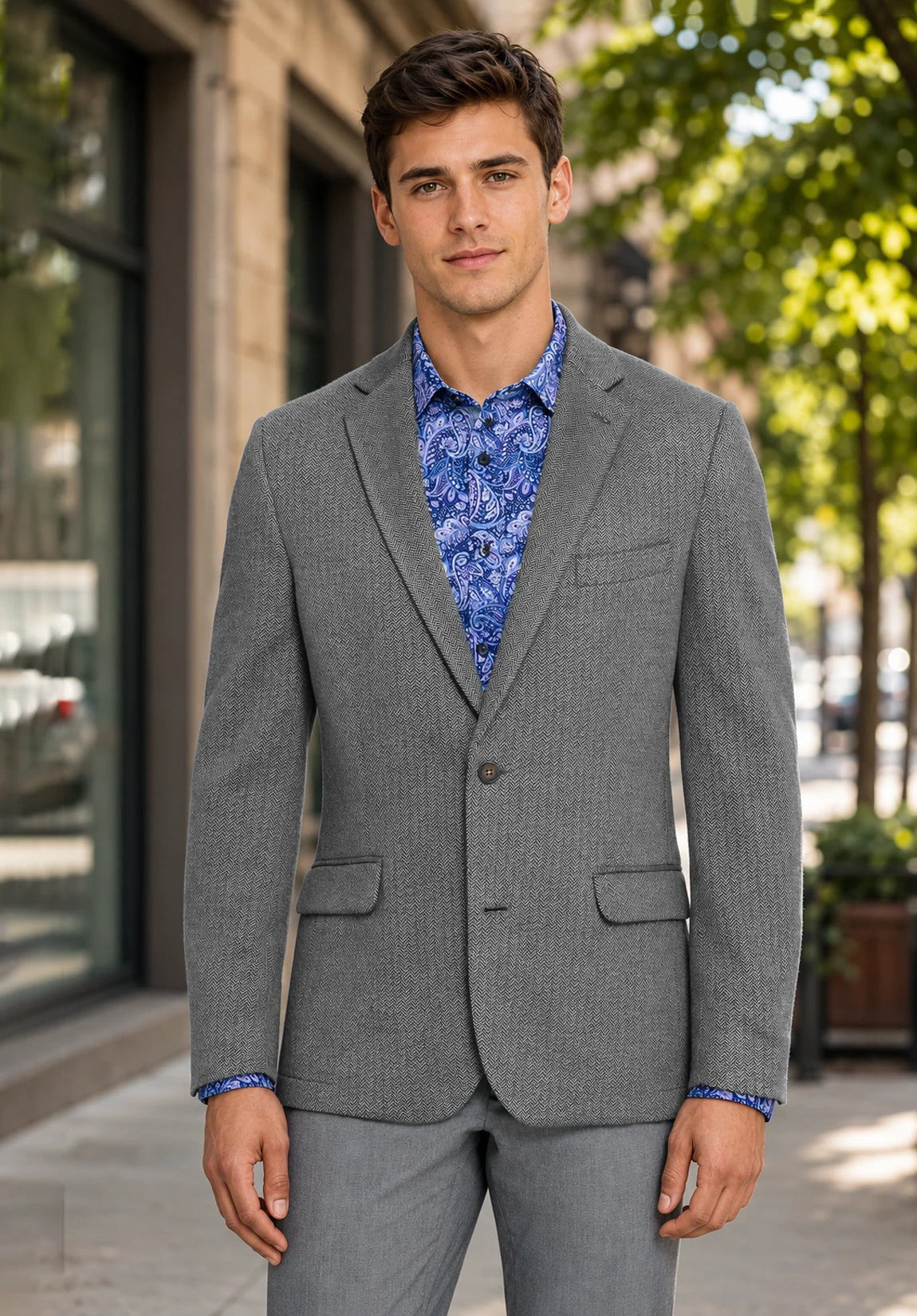 Men's grey herringbone jacket