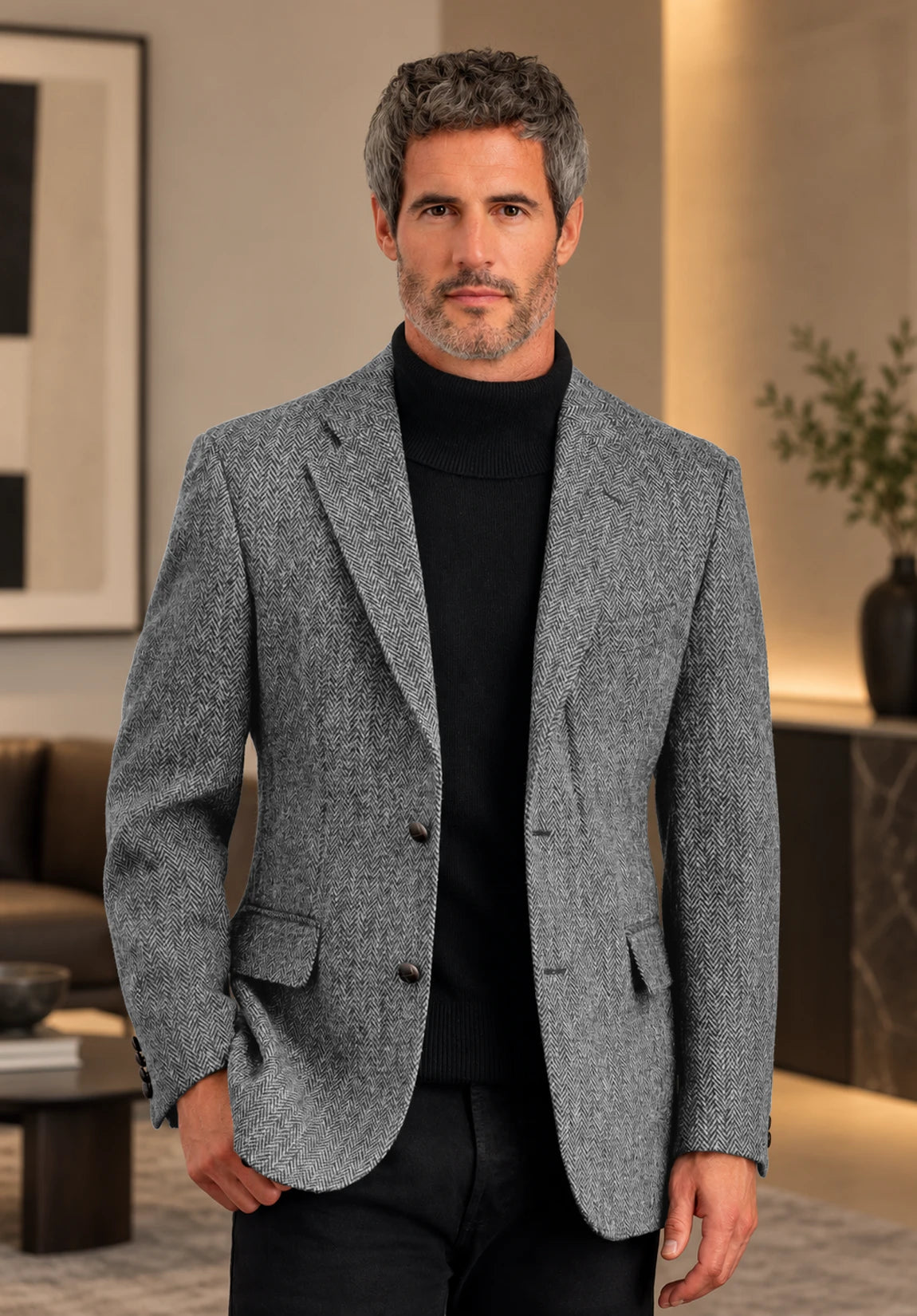 Men's grey herringbone jacket