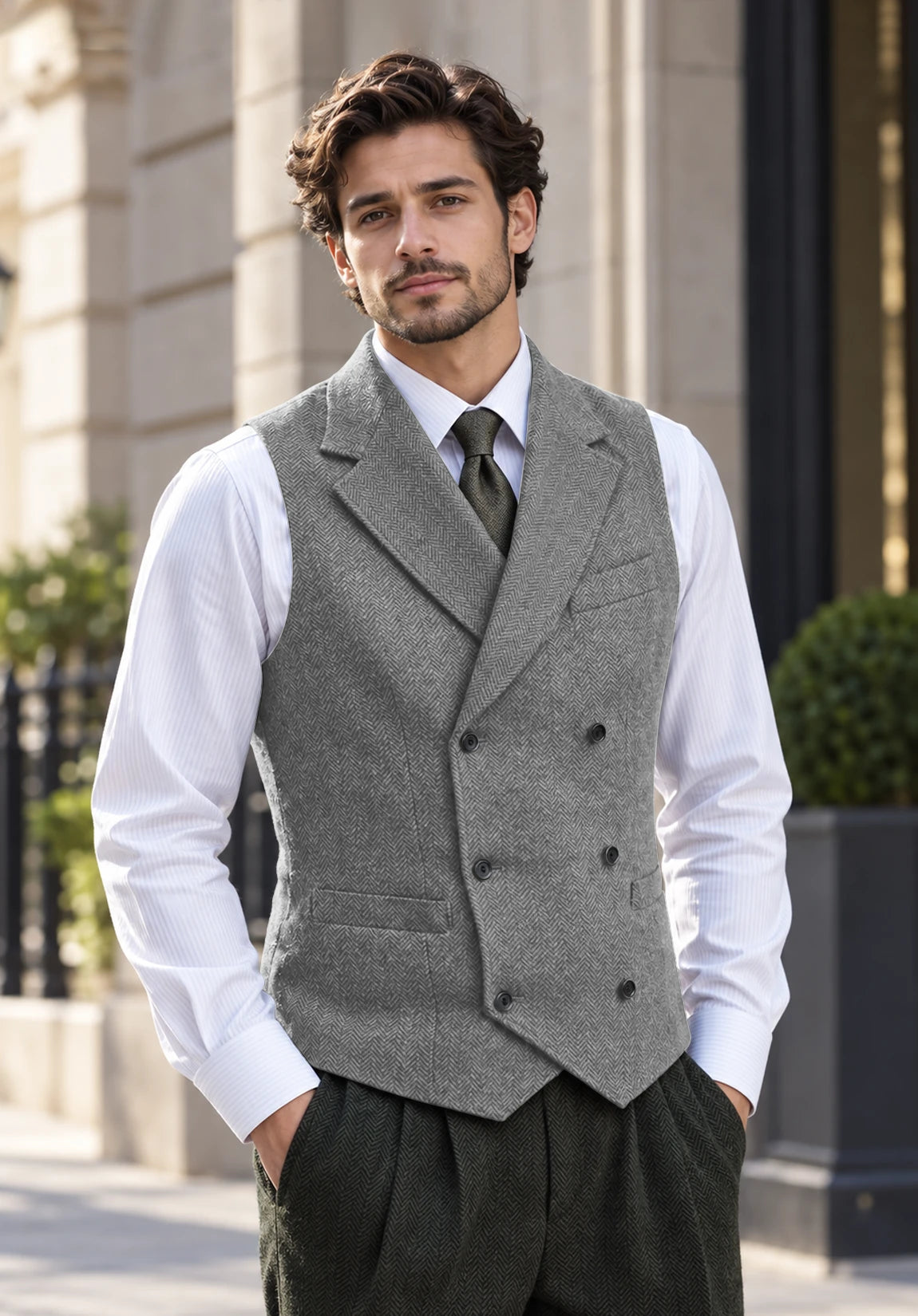 Men's grey vest