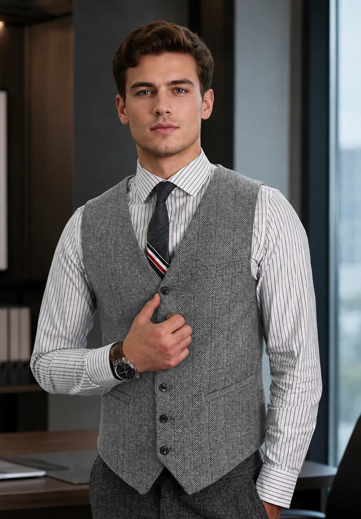 Men's grey vest