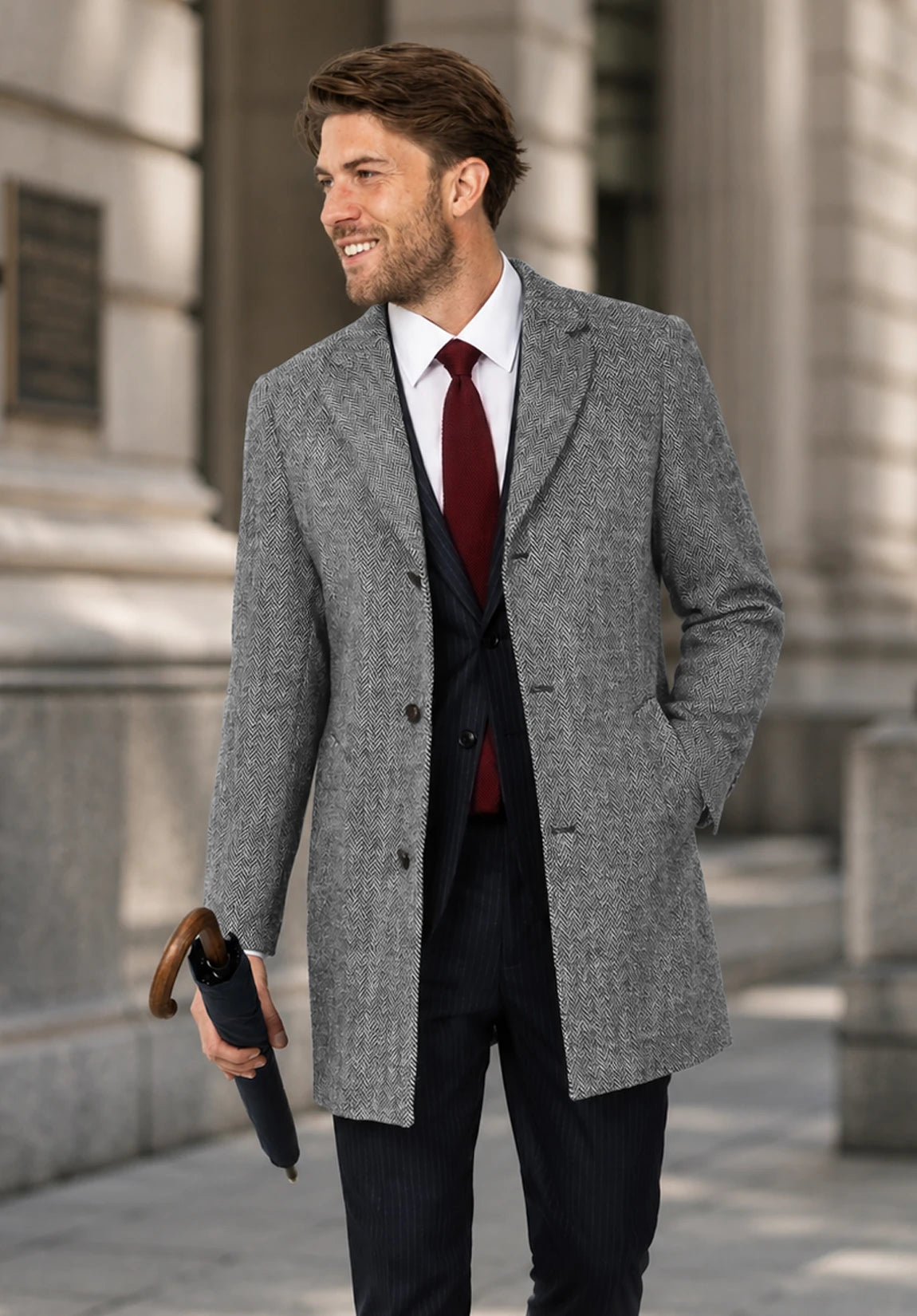 Men's grey herringbone jacket
