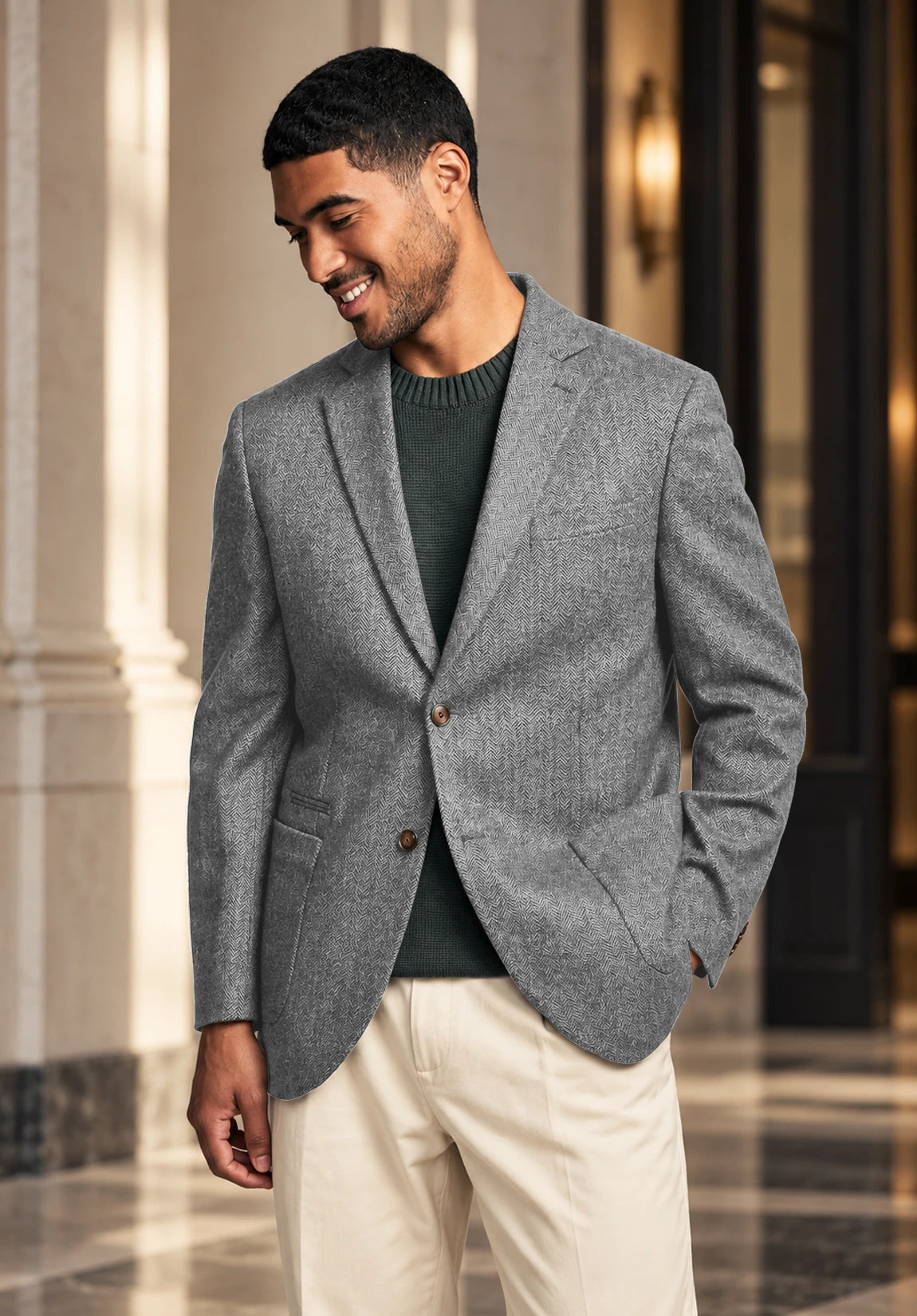 Men's grey herringbone jacket