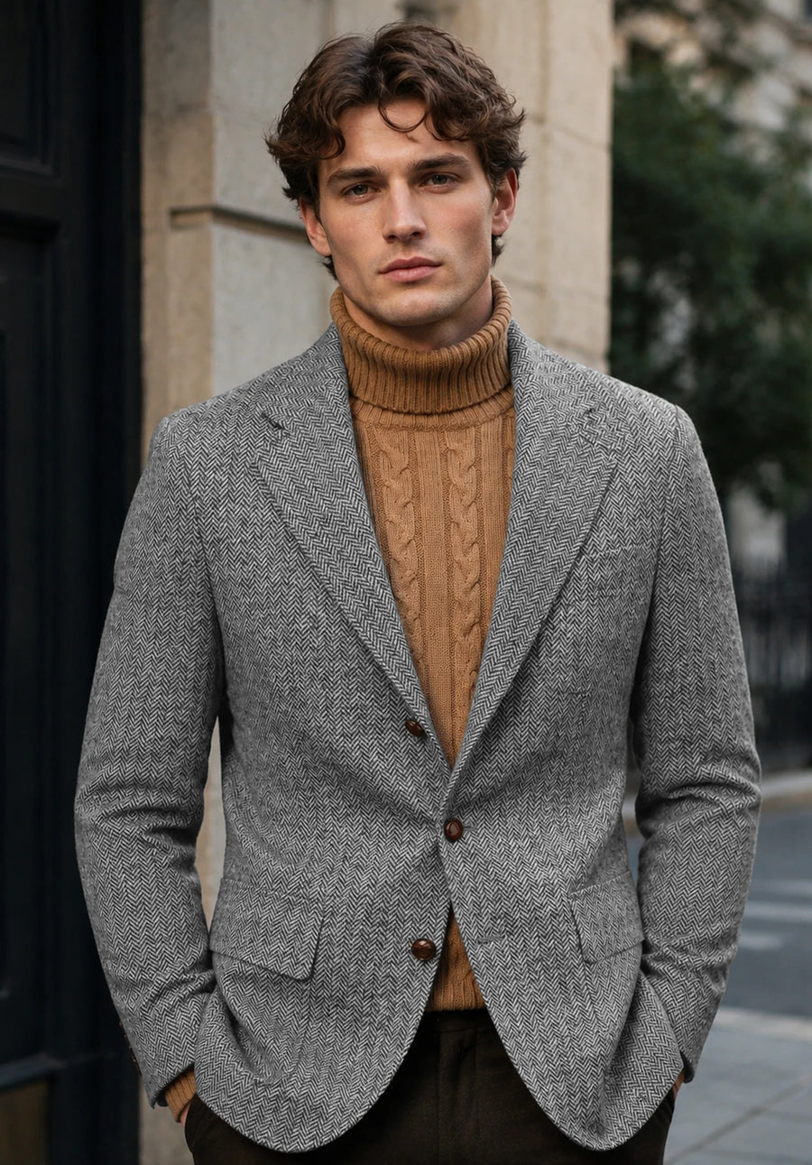 Men's grey herringbone jacket