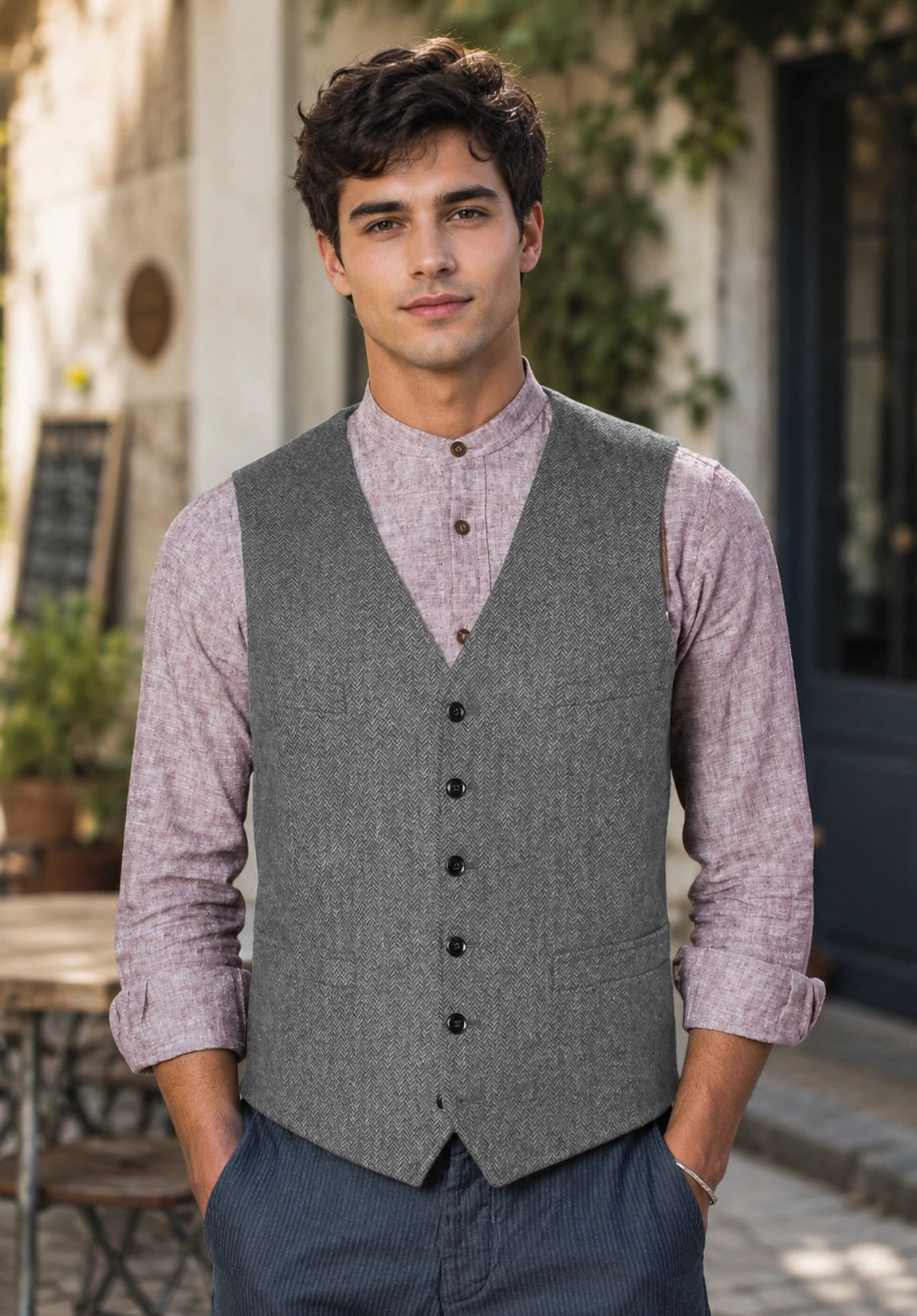Men's grey vest