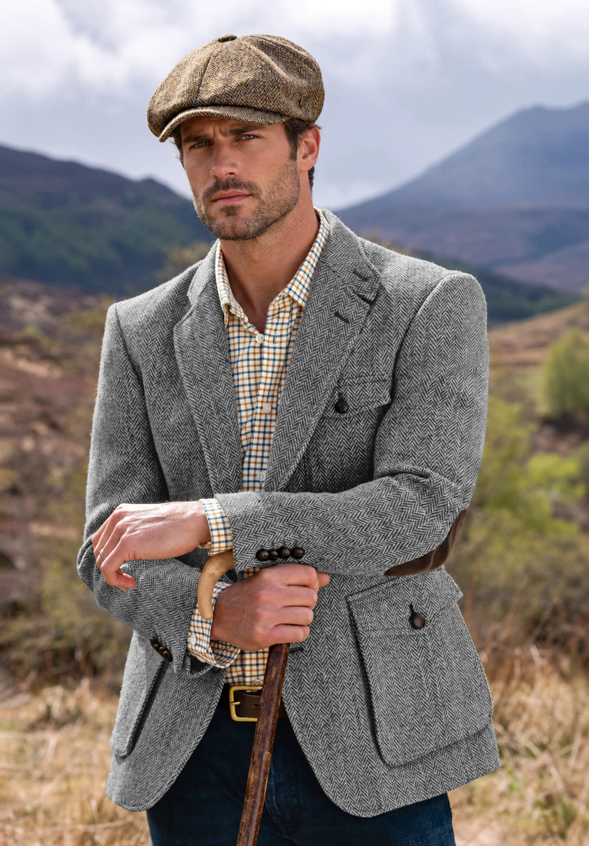 Men's grey herringbone jacket