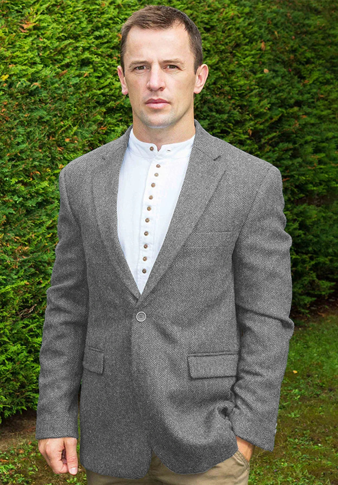 Men's grey herringbone jacket