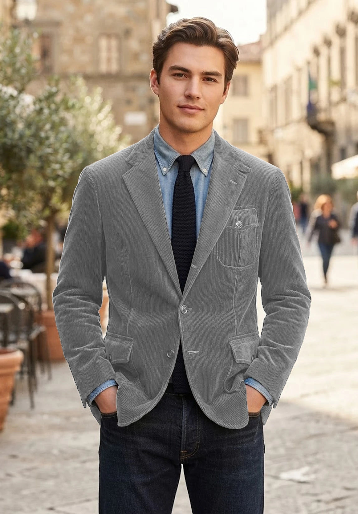 Men's grey corduroy jacket