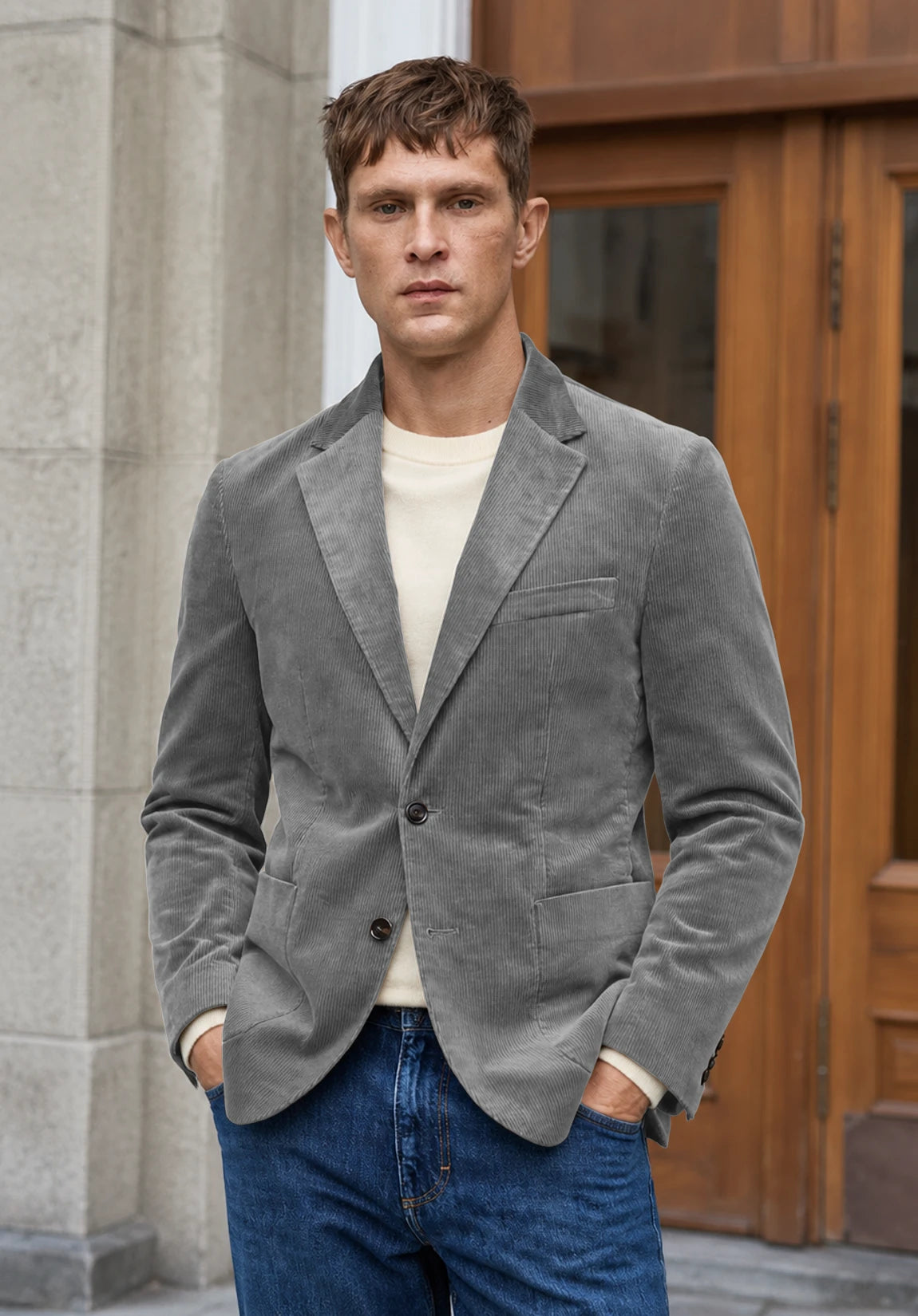 Men's grey corduroy jacket