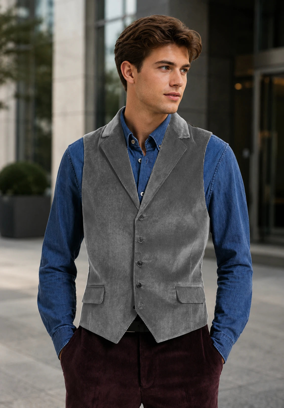 Men's grey vest