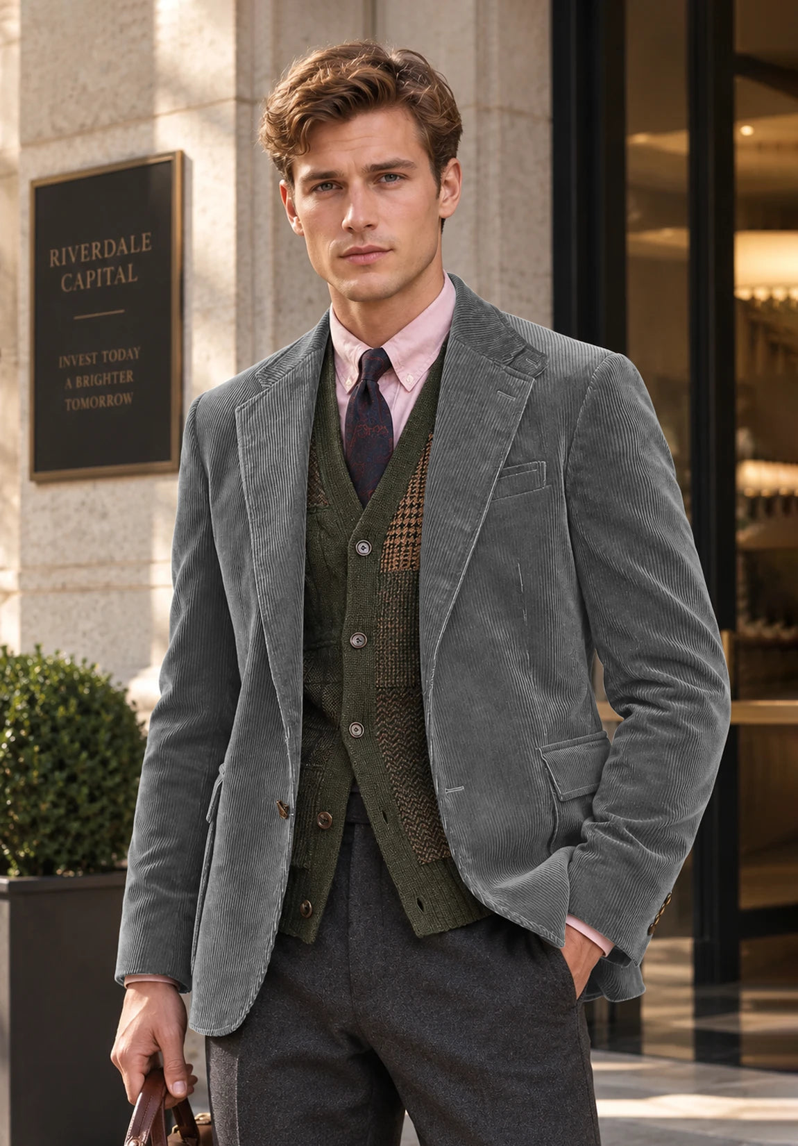 Men's grey corduroy jacket