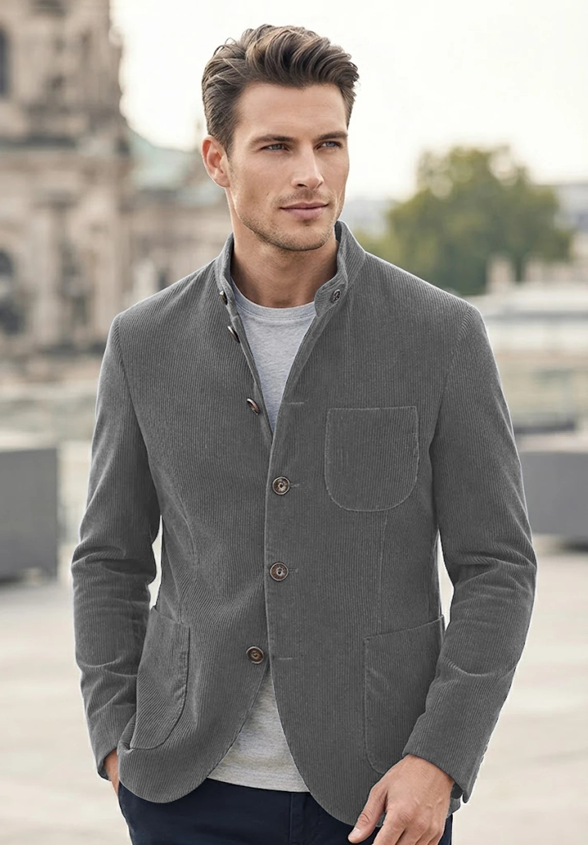Men's grey corduroy jacket
