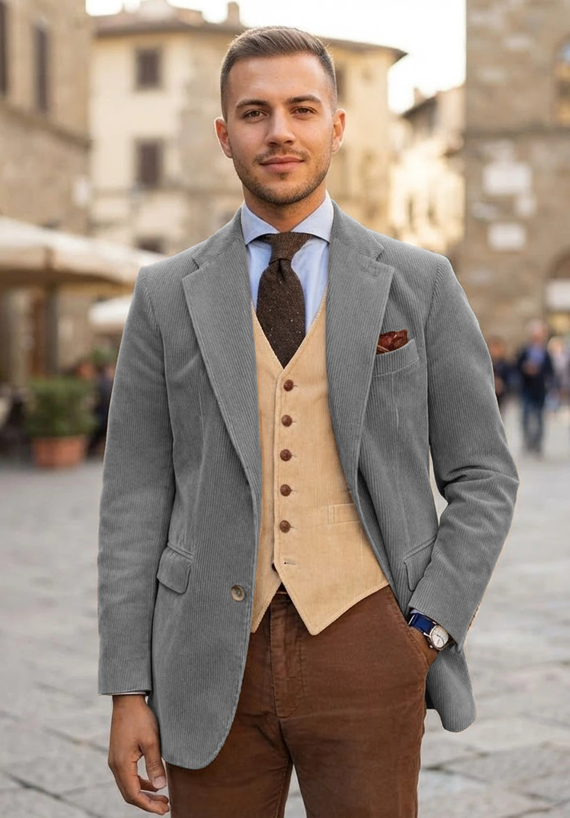 Men's grey corduroy jacket