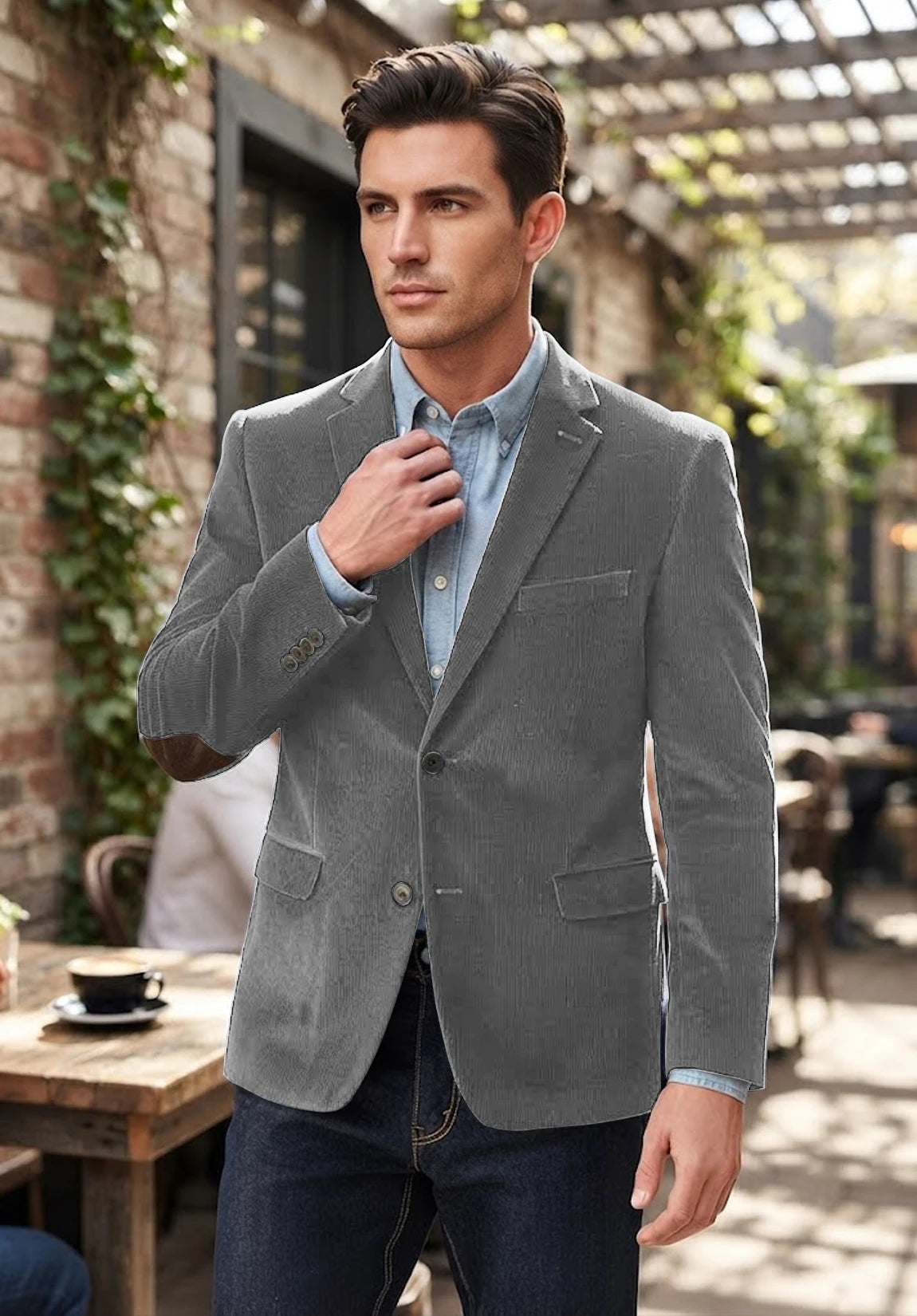 Men's grey corduroy jacket