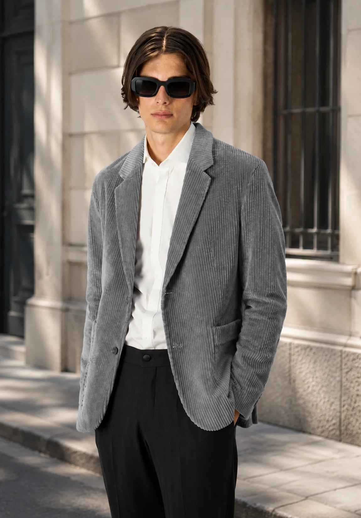 Men's grey corduroy jacket