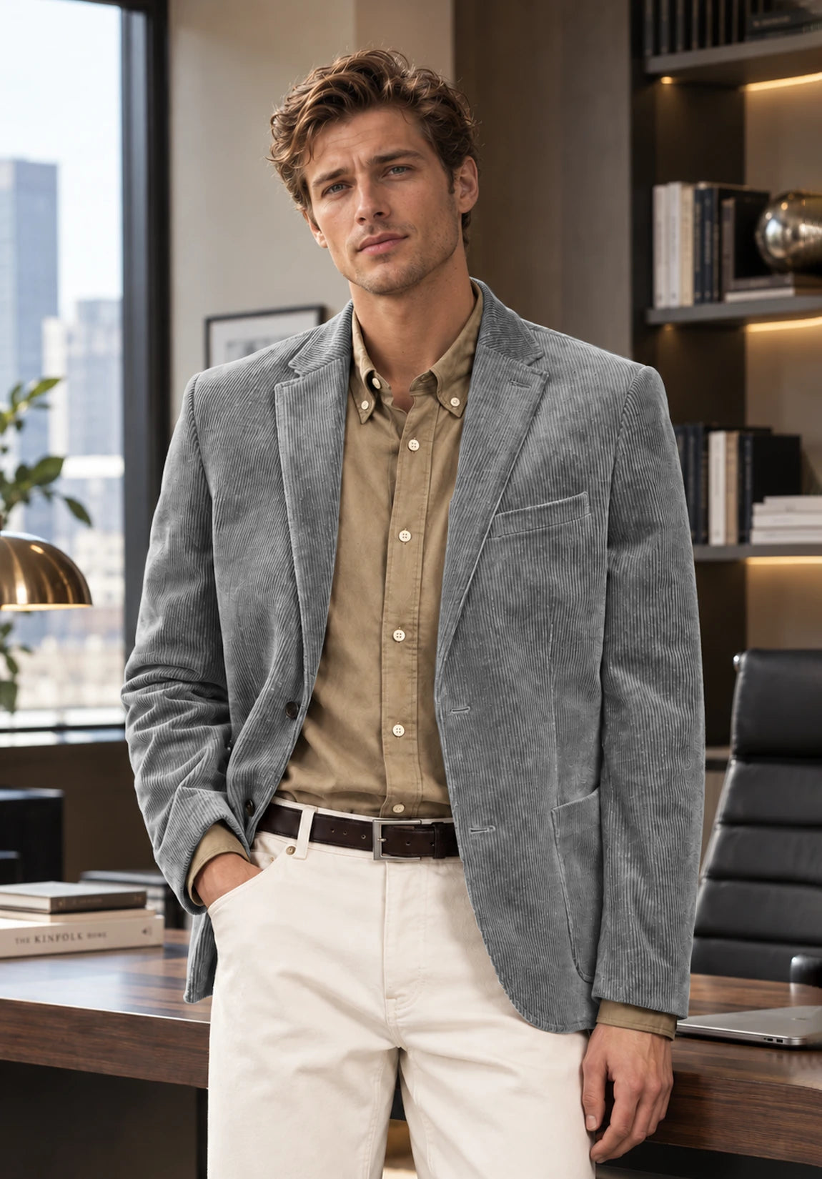 Men's grey corduroy jacket