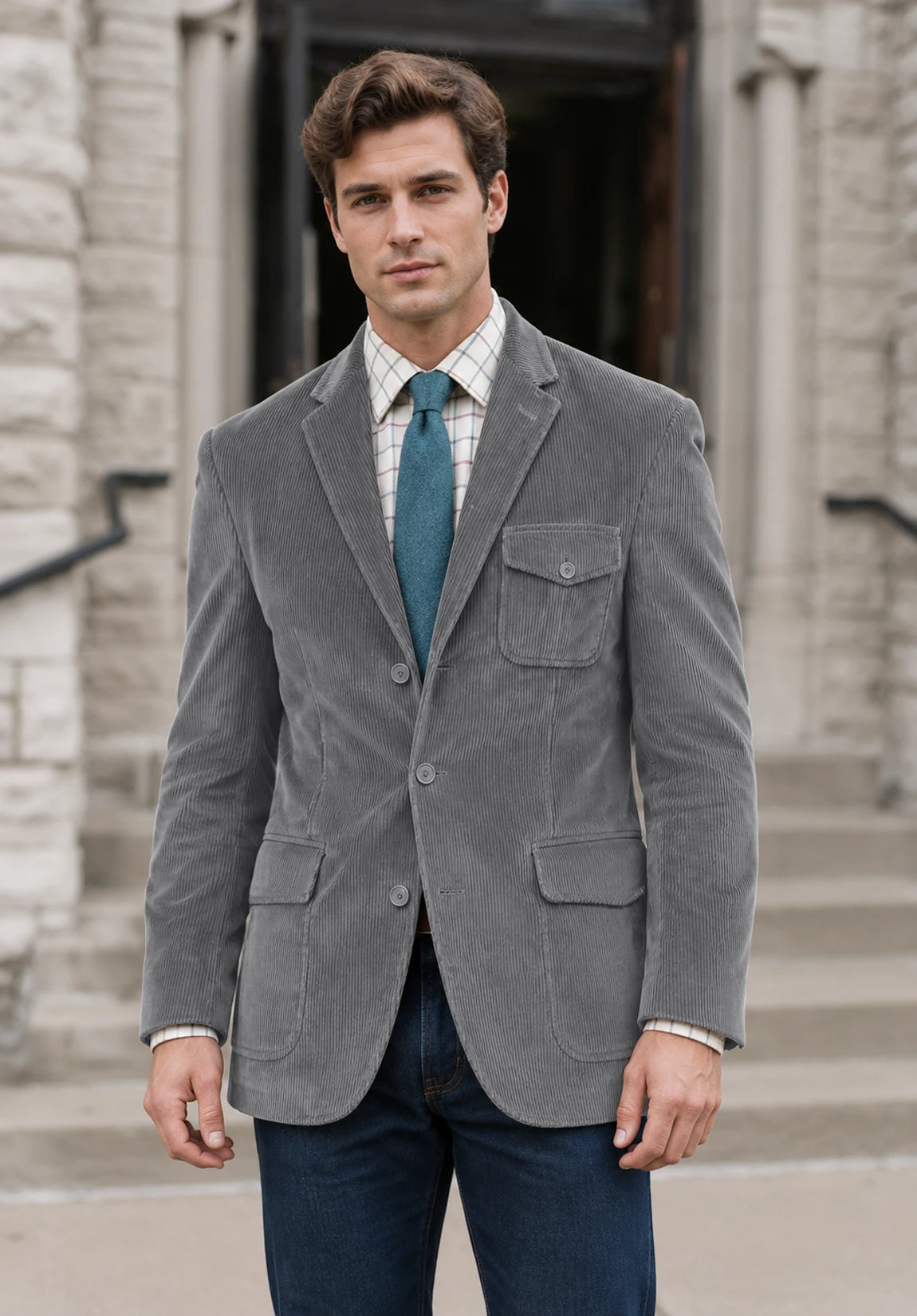Men's grey corduroy jacket