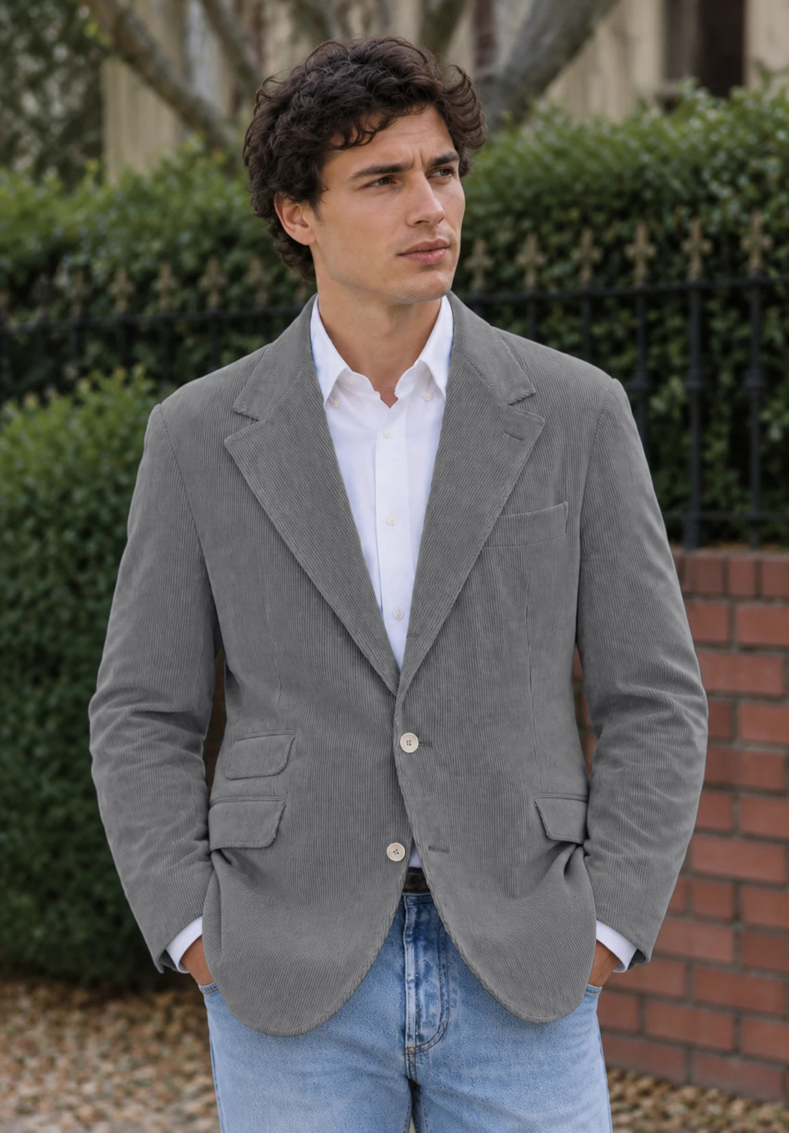 Men's grey corduroy jacket