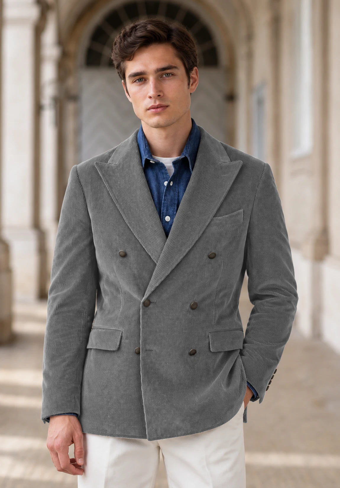 Men's grey corduroy jacket
