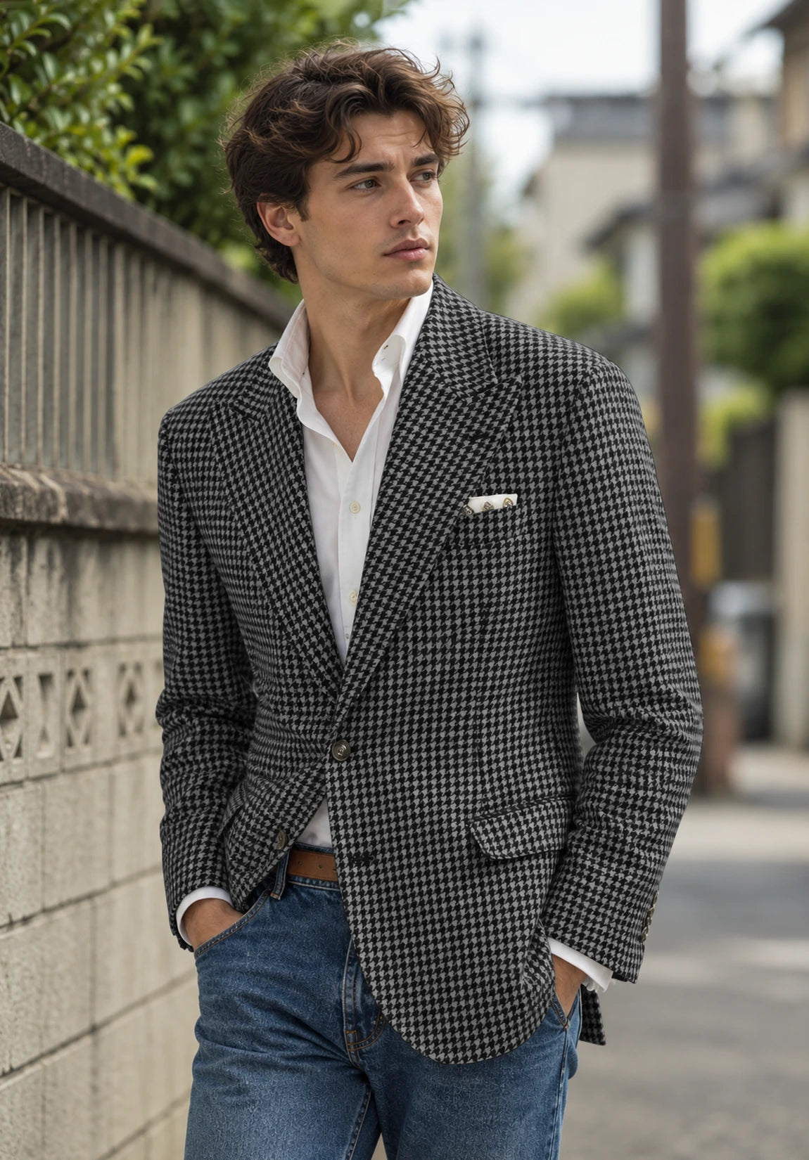 Men's Dark Grey Houndstooth jacket