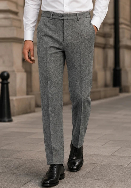 Men's grey tweed pants